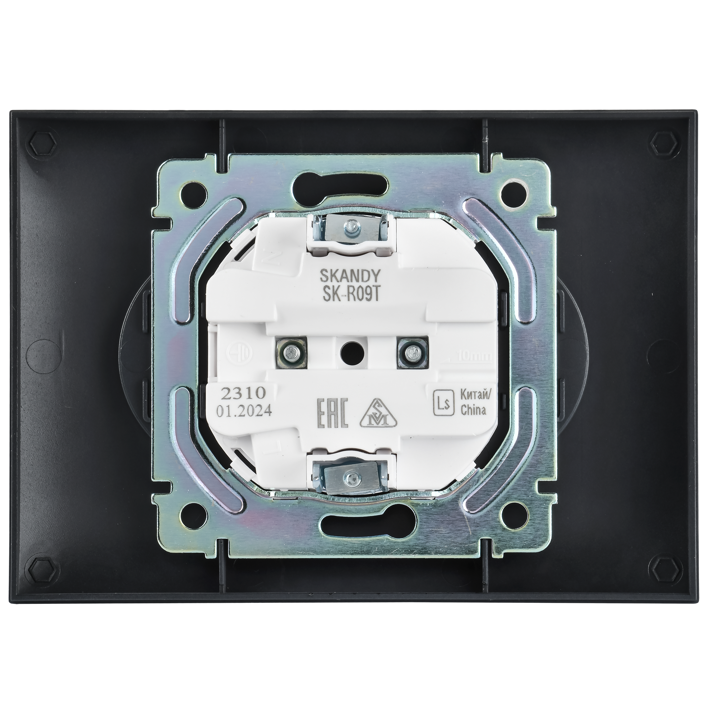 SKANDY Розетка 2-местная без заземления с защитными шторками 10А в сборе SK-R09T титан IEK