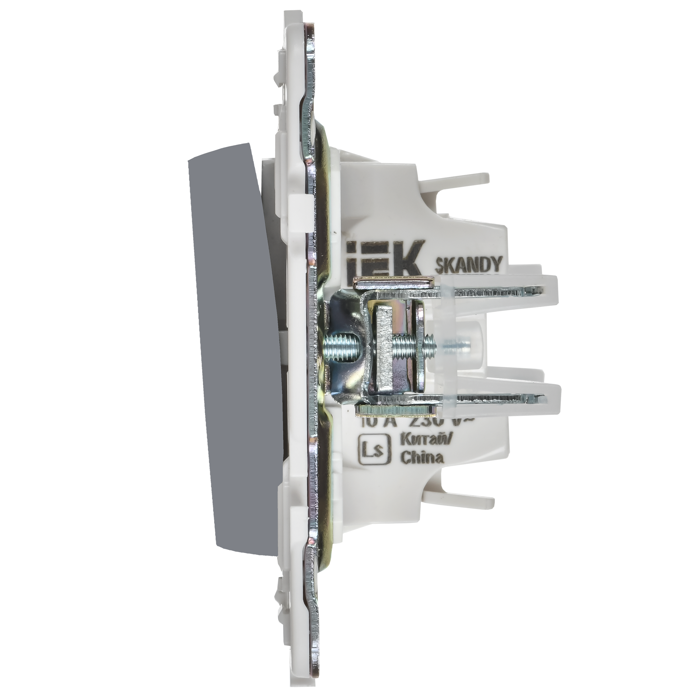 SKANDY Выключатель 1-клавишный проходной с индикацией 10А SK-V08Gr серый IEK