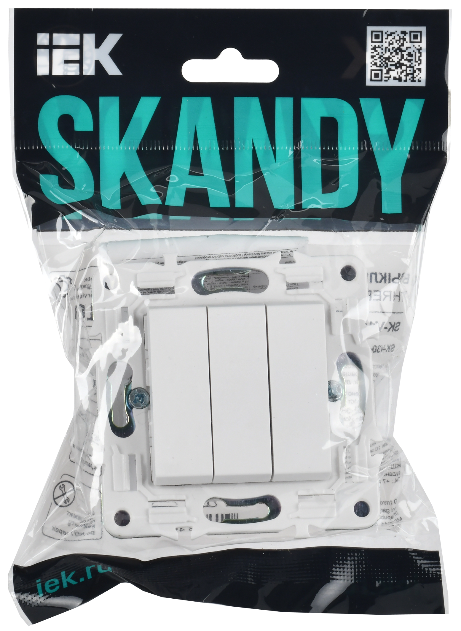 SKANDY Выключатель 3-клавишный 10А SK-V11W арктический белый IEK