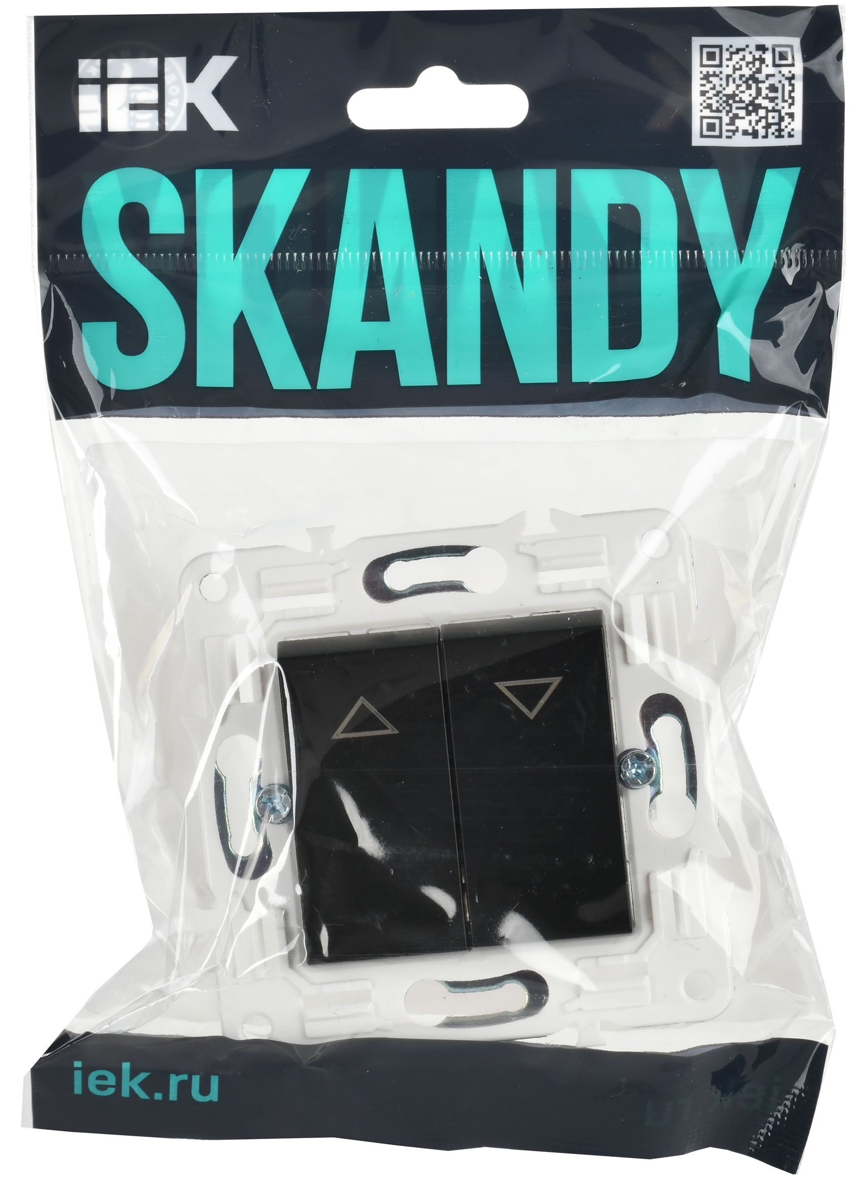 SKANDY Выключатель жалюзи 10А SK-V12Bl черный IEK