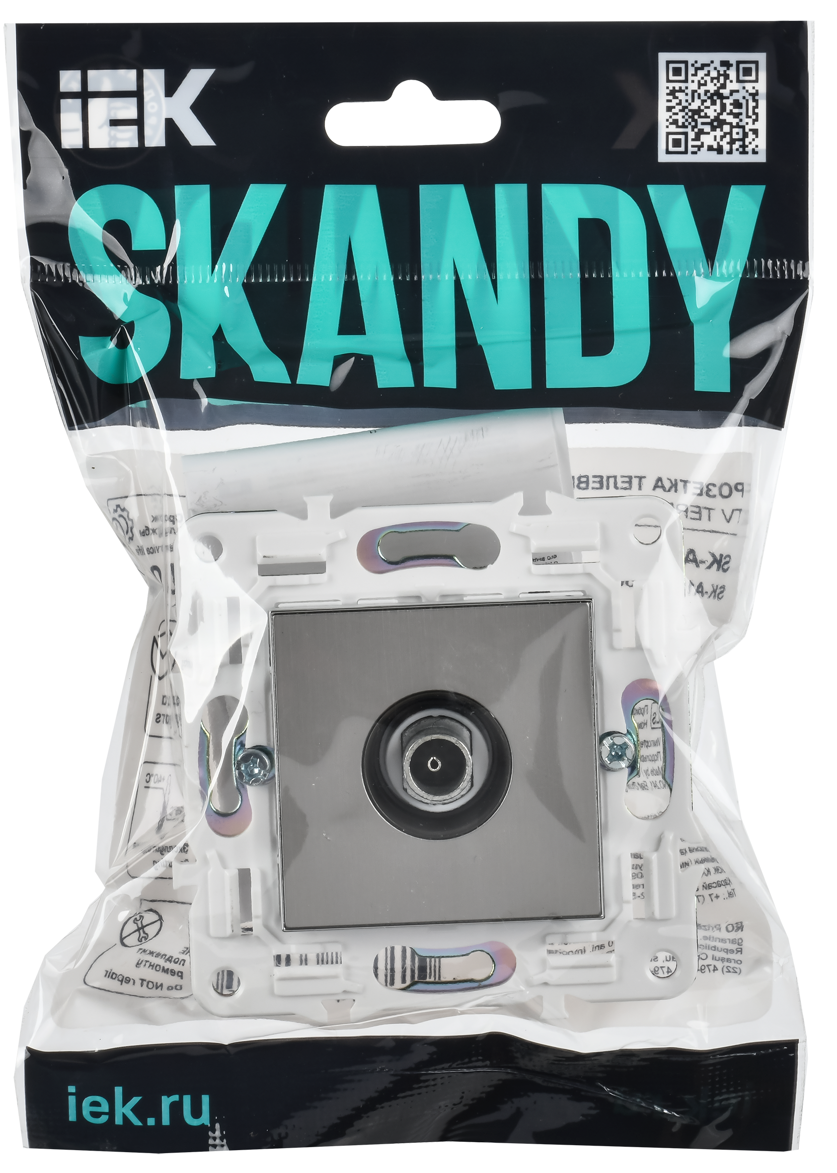 SKANDY Розетка TV оконечная SK-A12N металл никель IEK