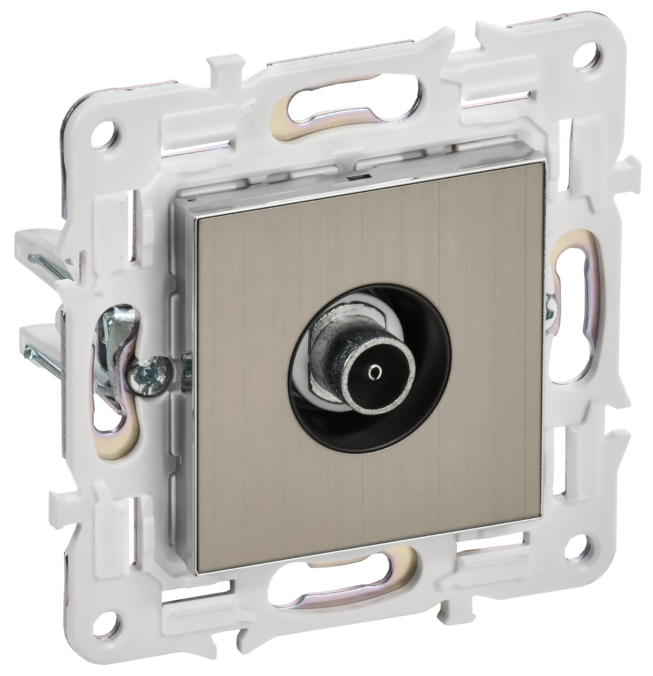 SKANDY Розетка TV оконечная SK-A12N металл никель IEK