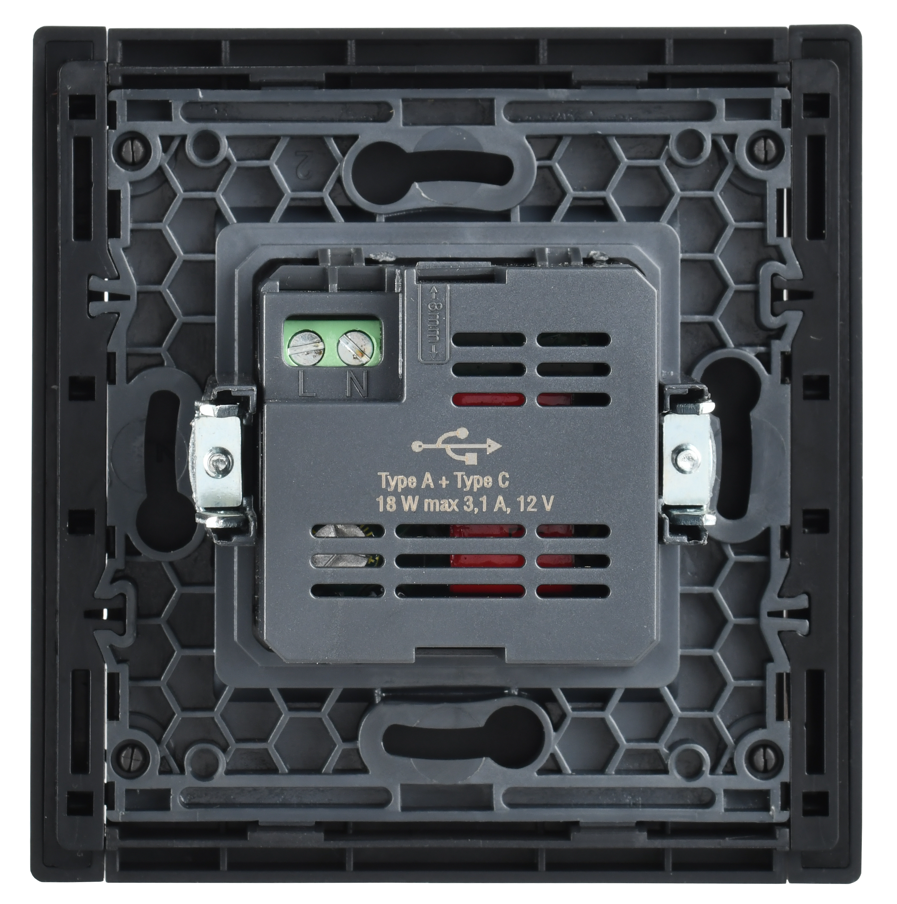 FORTE&PIANO Розетка USB A+C 18Вт FP551 сталь IEK