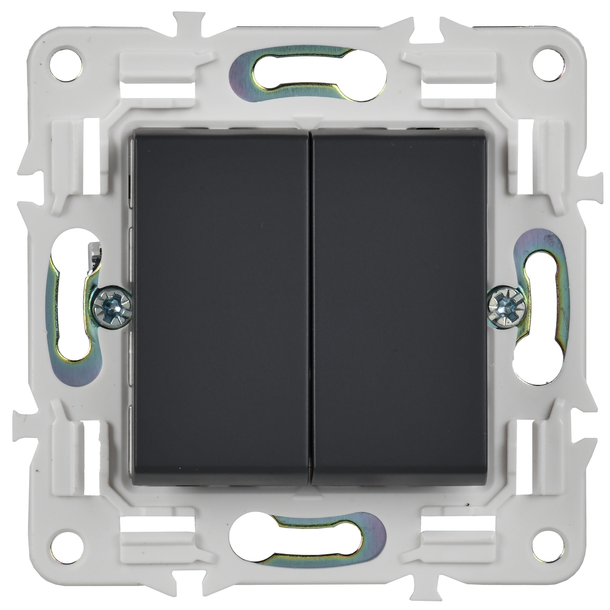 SKANDY Выключатель 2-клавишный перекрестный 10А SK-V06Bl черный IEK