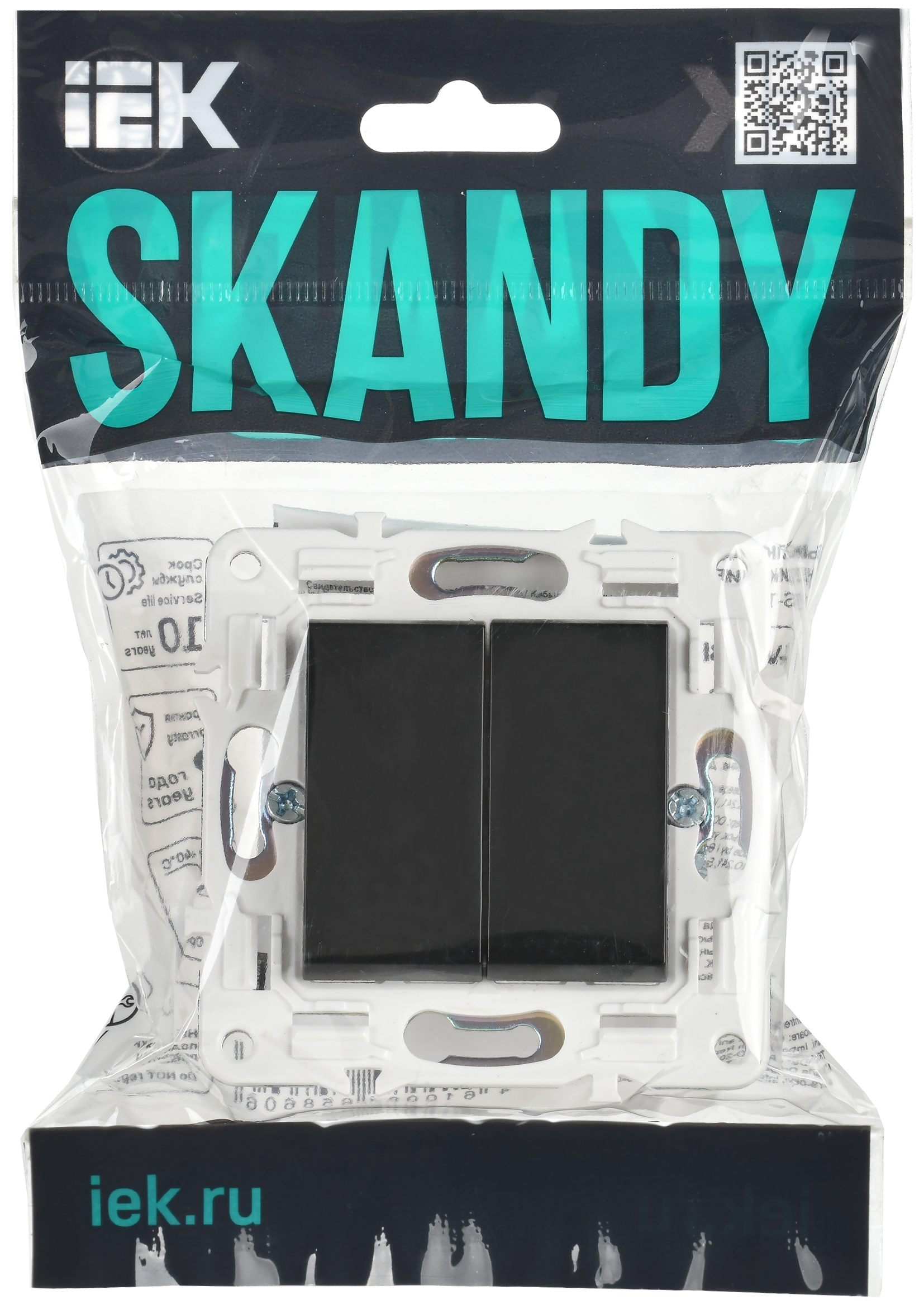 SKANDY Выключатель 2-клавишный перекрестный 10А SK-V06Bl черный IEK