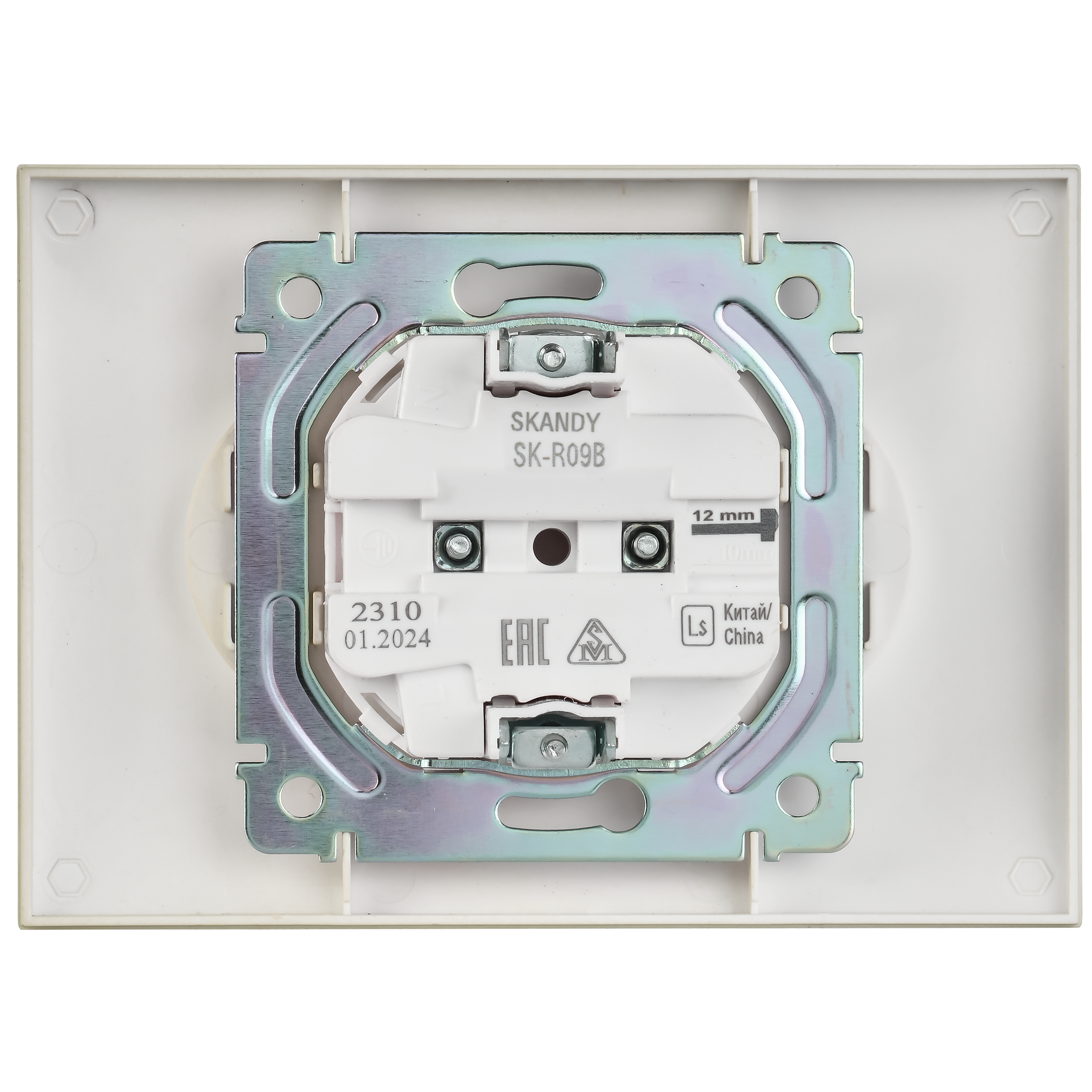 SKANDY Розетка 2-местная без заземления с защитными шторками 10А в сборе SK-R09B бежевый IEK