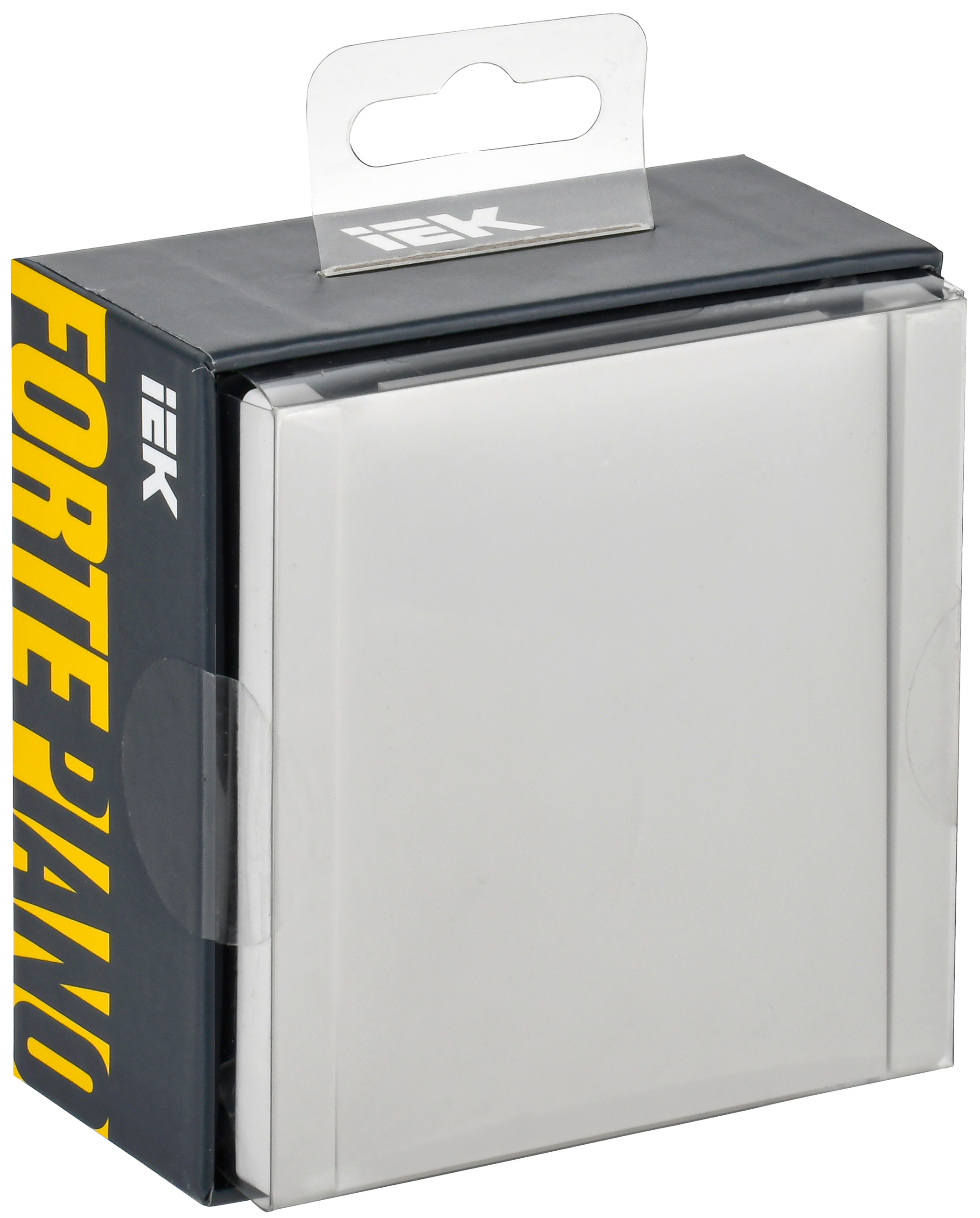 FORTE&PIANO Розетка 1-местная с заземлением с защитными шторками и крышкой безвинтовое крепление 16А IP44 FP219 белый IEK