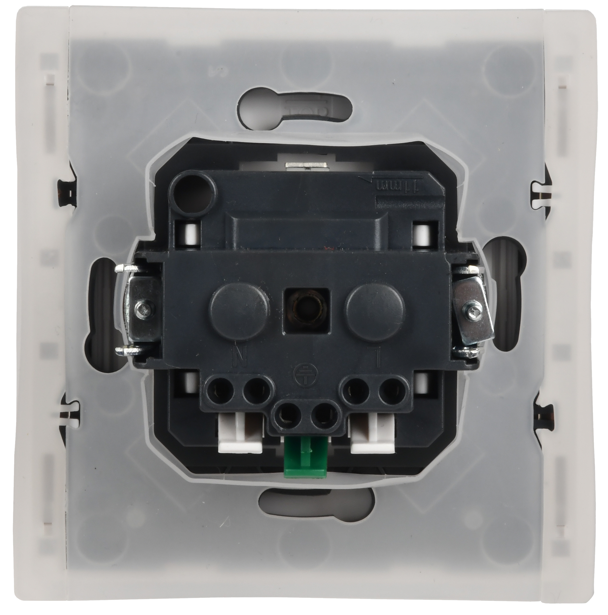 FORTE&PIANO Розетка 1-местная с заземлением с защитными шторками и крышкой безвинтовое крепление 16А IP44 FP219 белый IEK