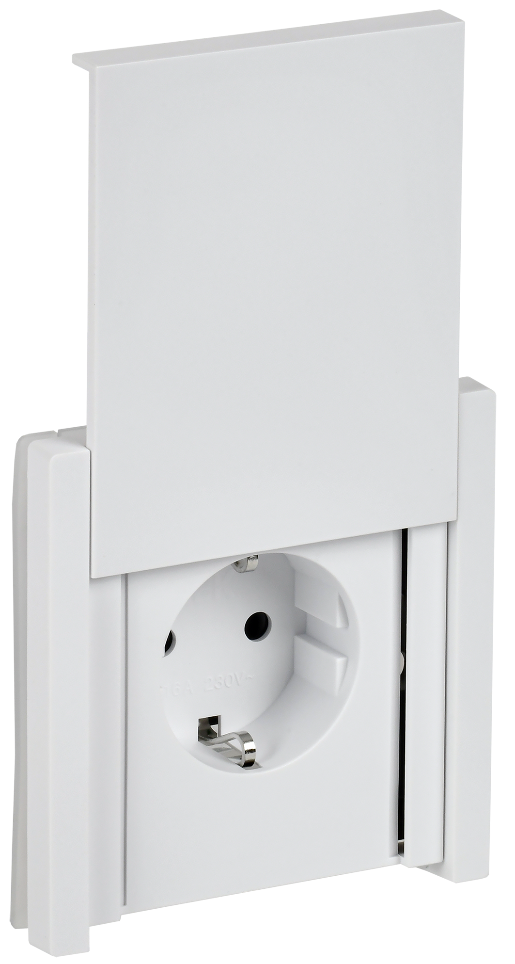 FORTE&PIANO Розетка 1-местная с заземлением с защитными шторками и крышкой безвинтовое крепление 16А IP44 FP219 белый IEK