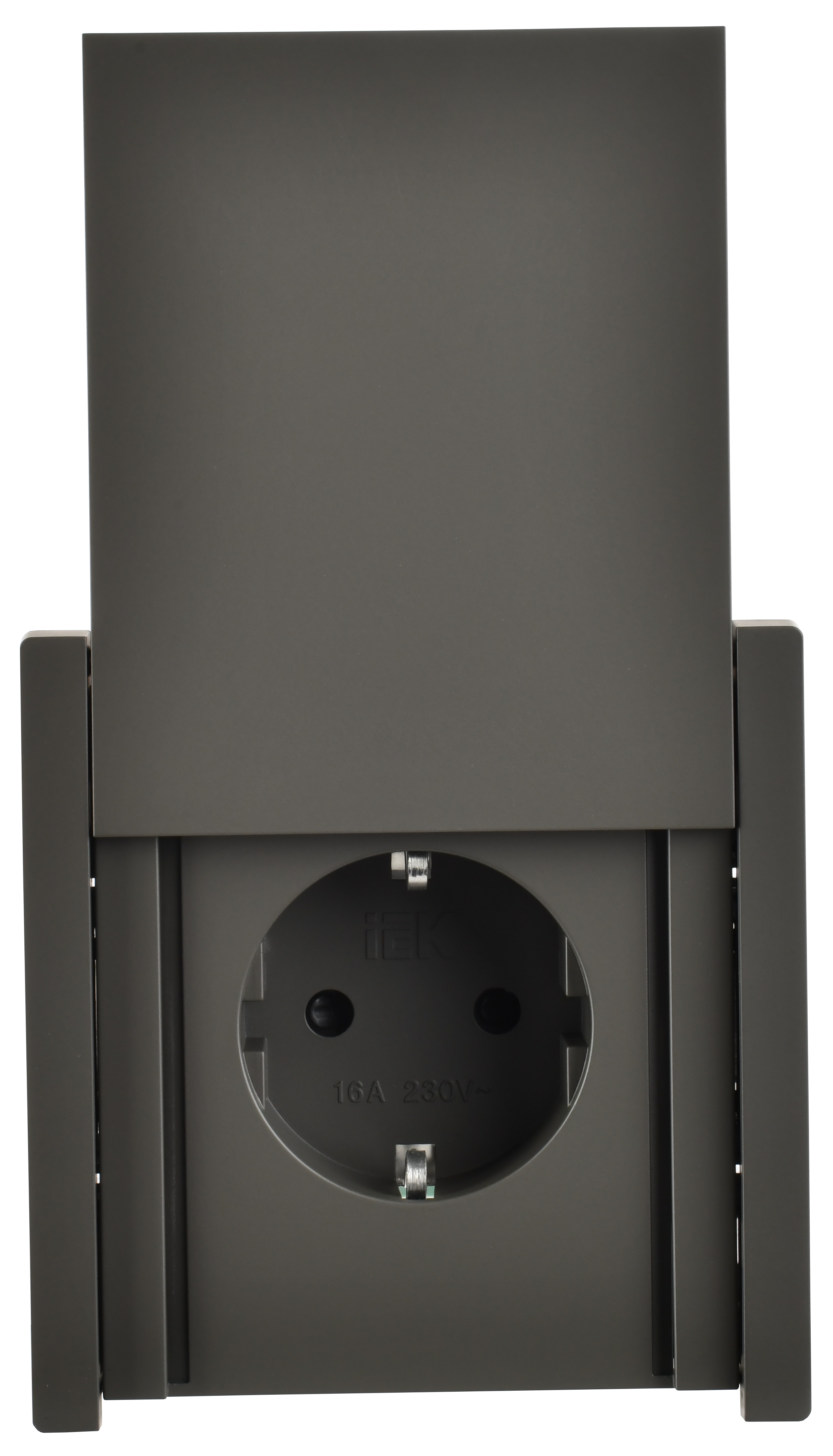 FORTE&PIANO Розетка 1-местная с заземлением с защитными шторками и крышкой безвинтовое крепление 16А IP44 FP319 серый IEK