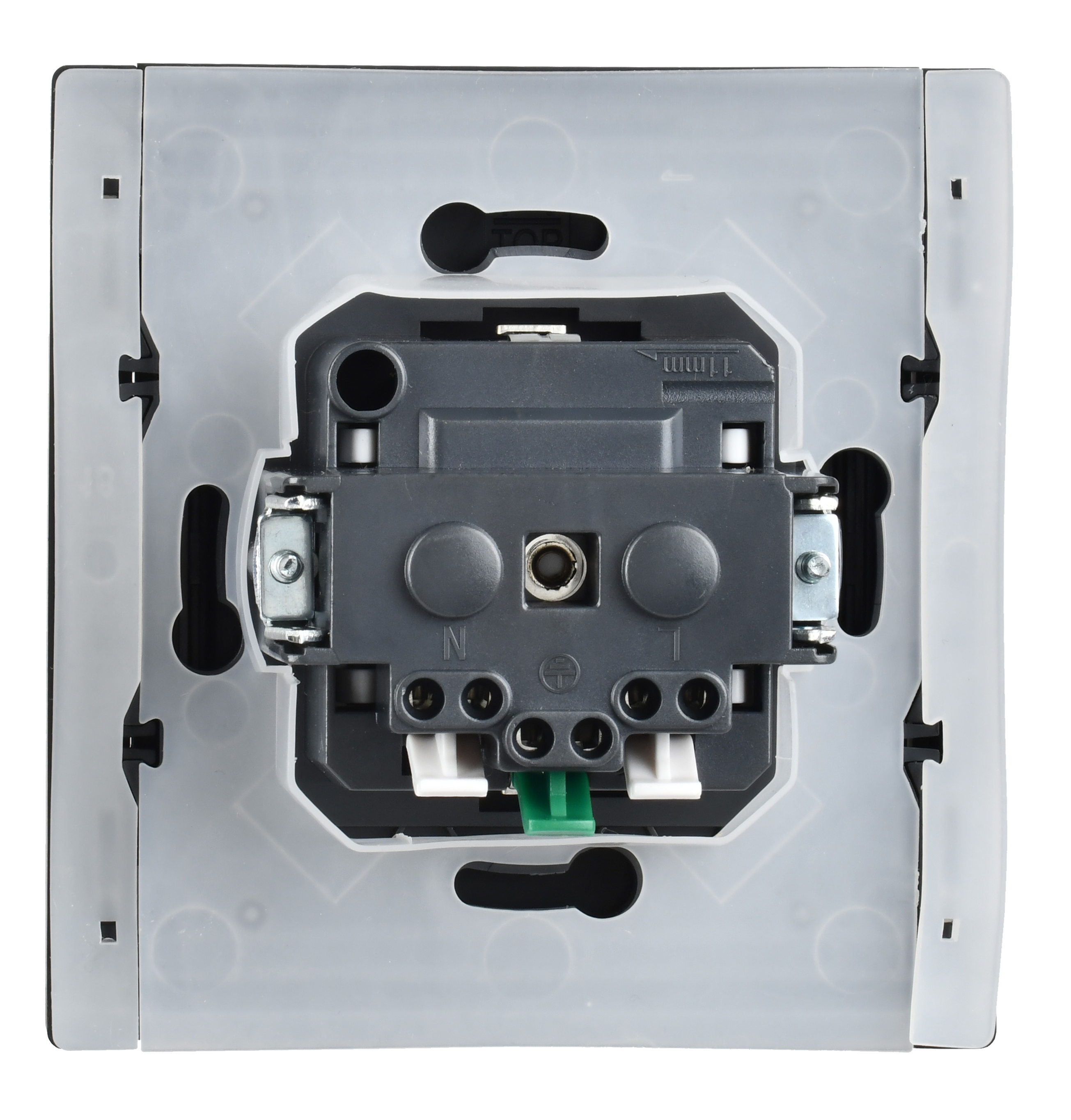 FORTE&PIANO Розетка 1-местная с заземлением с защитными шторками и крышкой безвинтовое крепление 16А IP44 FP319 серый IEK