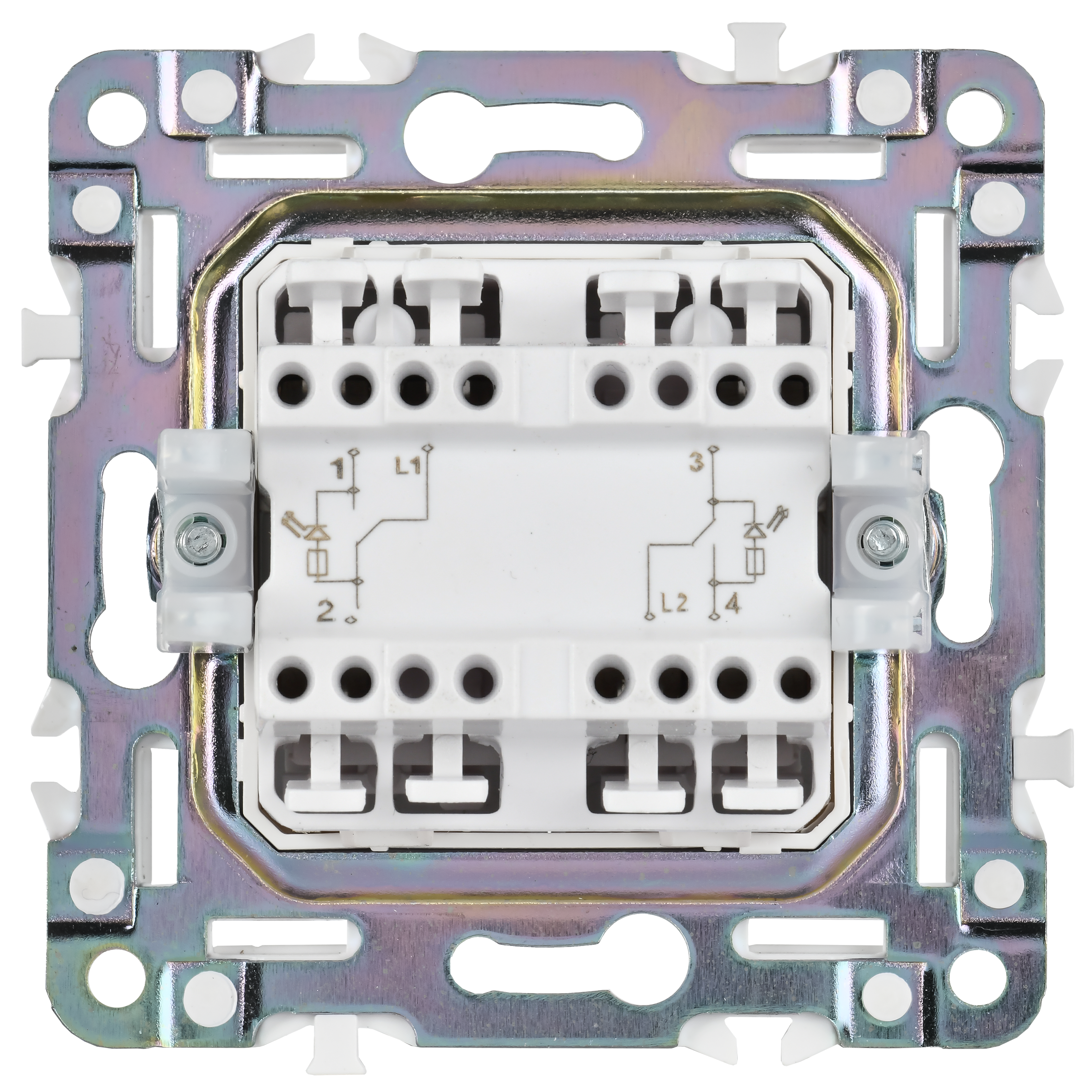 SKANDY Выключатель 2-клавишный проходной с индикацией 10А SK-V10Gr серый IEK