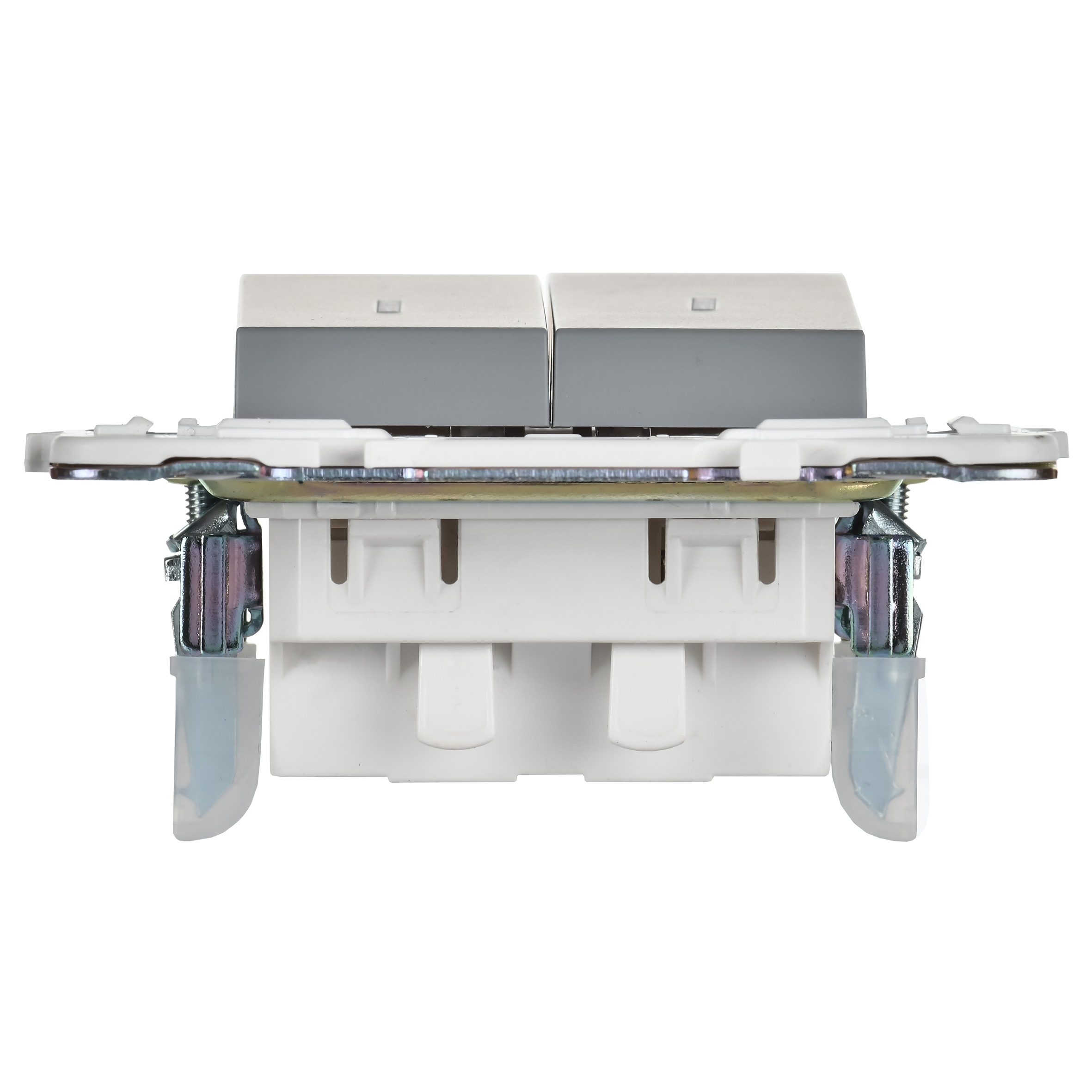 SKANDY Выключатель 2-клавишный проходной с индикацией 10А SK-V10Gr серый IEK