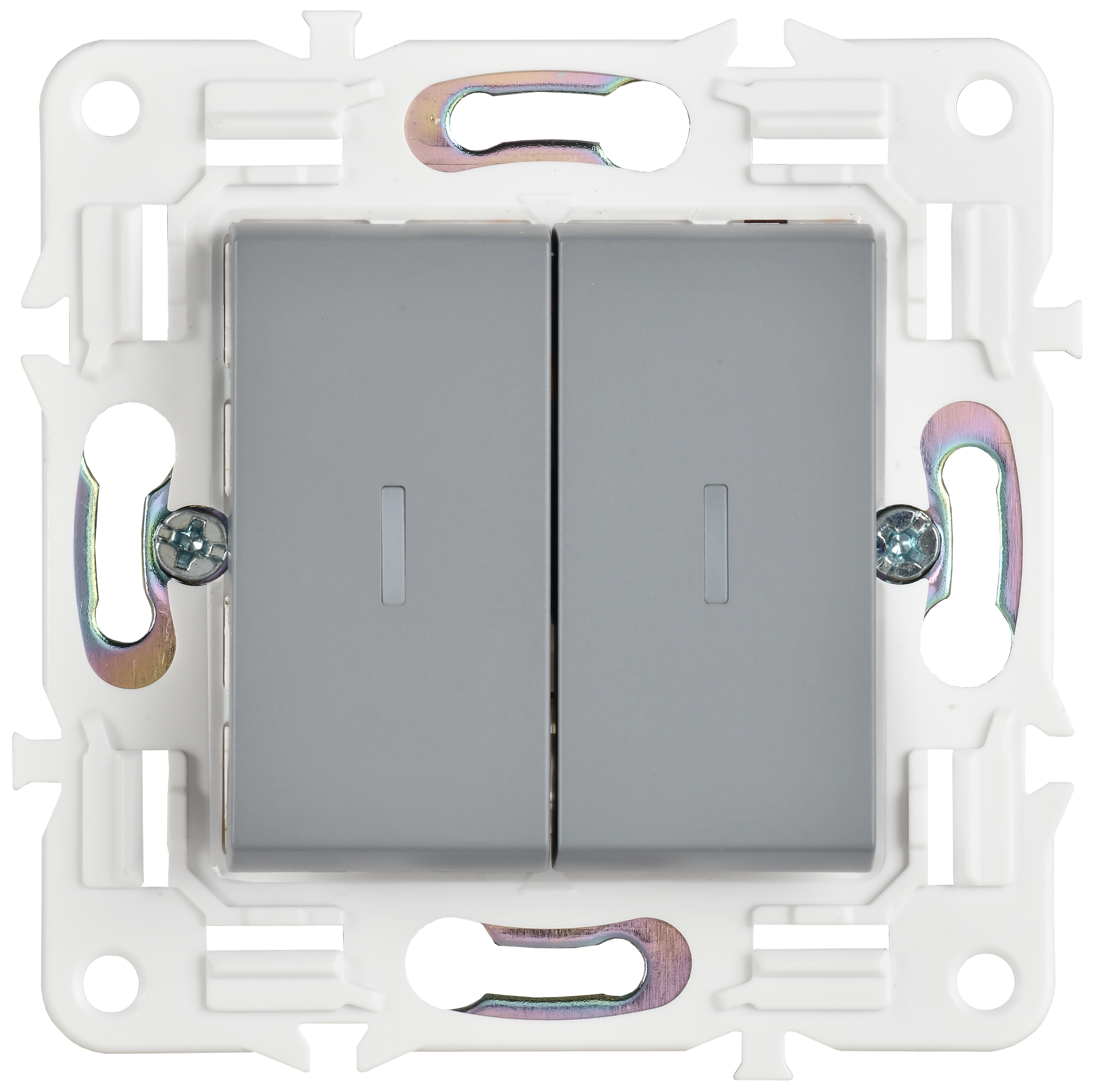 SKANDY Выключатель 2-клавишный проходной с индикацией 10А SK-V10Gr серый IEK