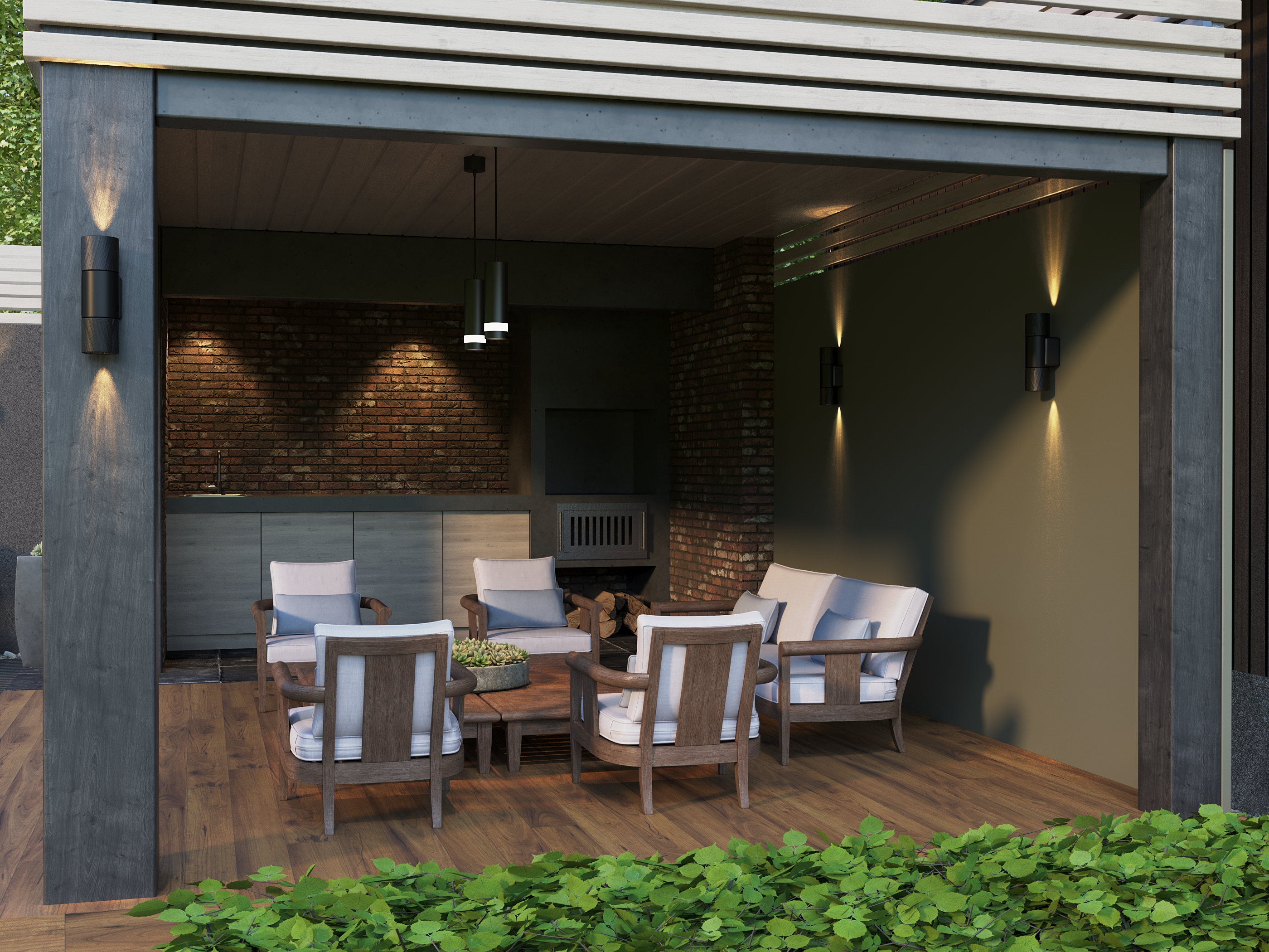 Светильник уличный 5221 настенный под лампу 2хGU10 IP65 черный IEK