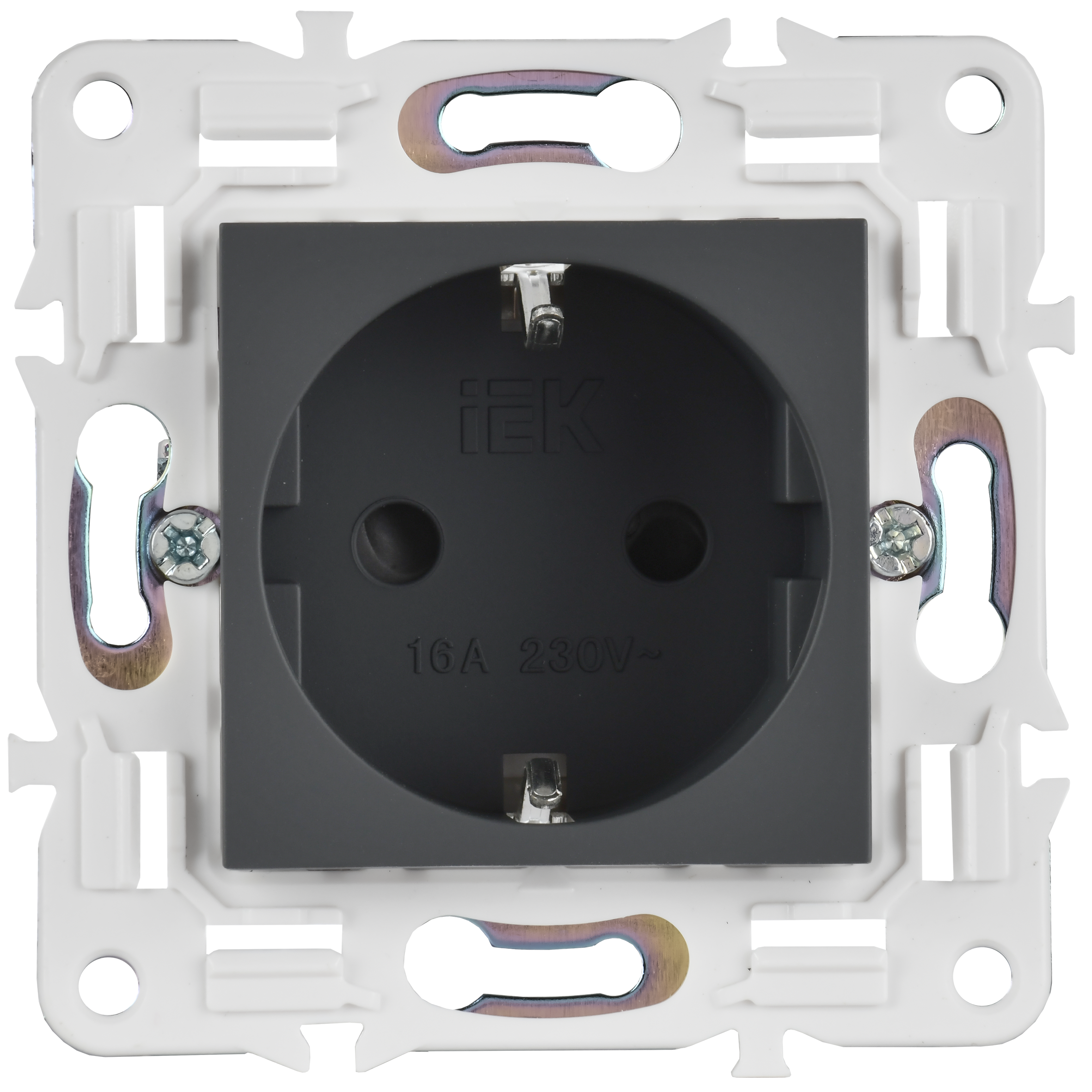 SKANDY Розетка с заземлением с защитными шторками 16А SK-R04G графит IEK