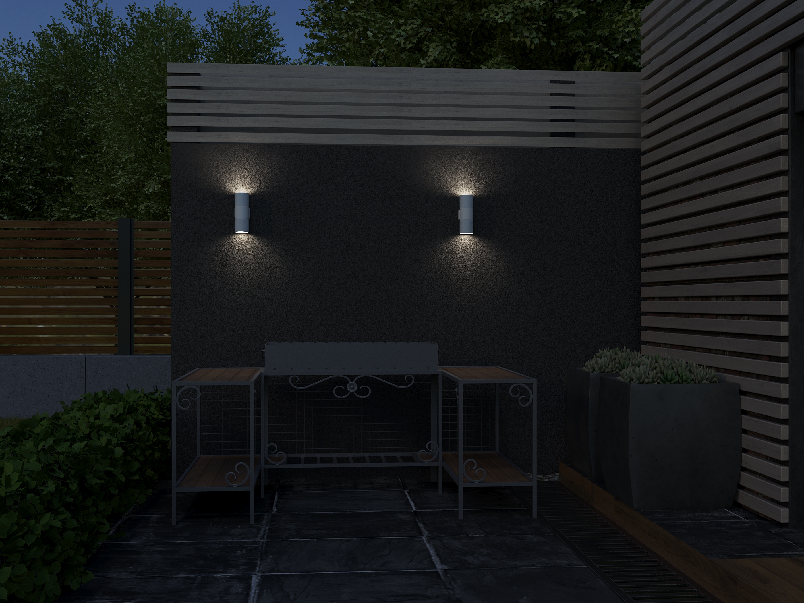 Светильник уличный 5221 настенный под лампу 2хGU10 IP65 белый IEK