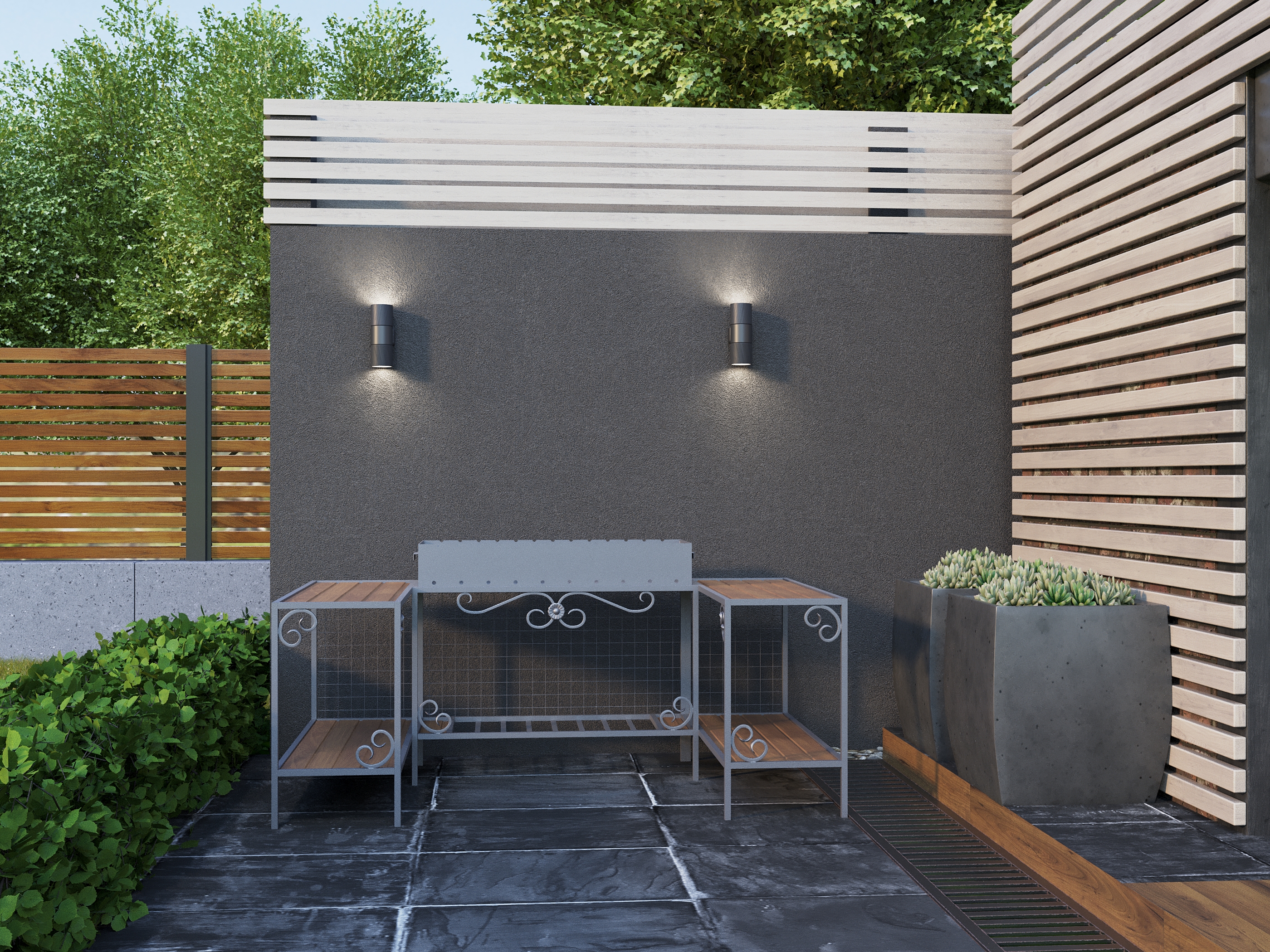 Светильник уличный 5221 настенный под лампу 2хGU10 IP65 серый IEK