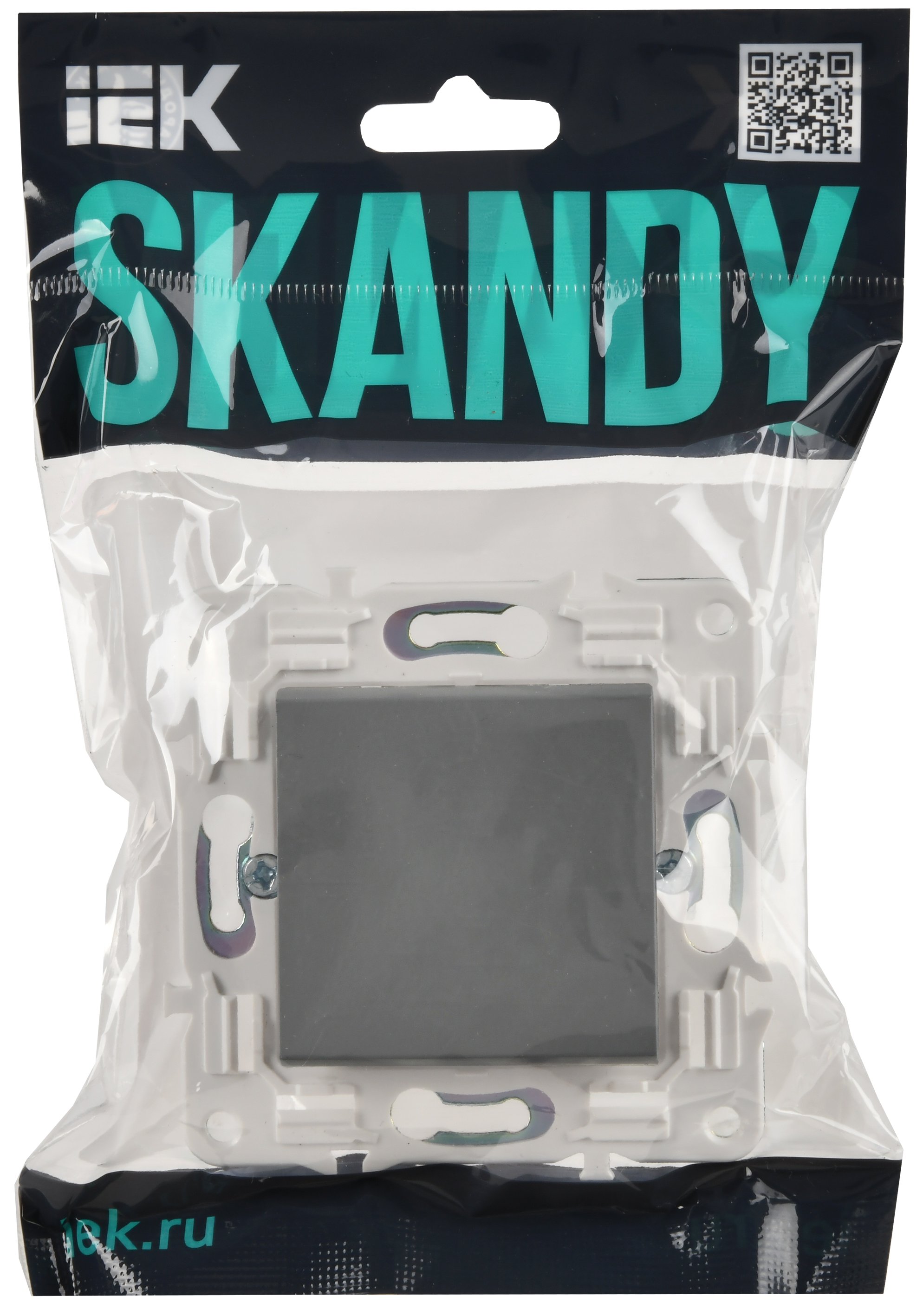 SKANDY Выключатель 1-клавишный кнопочный 10А SK-V14Gr серый IEK