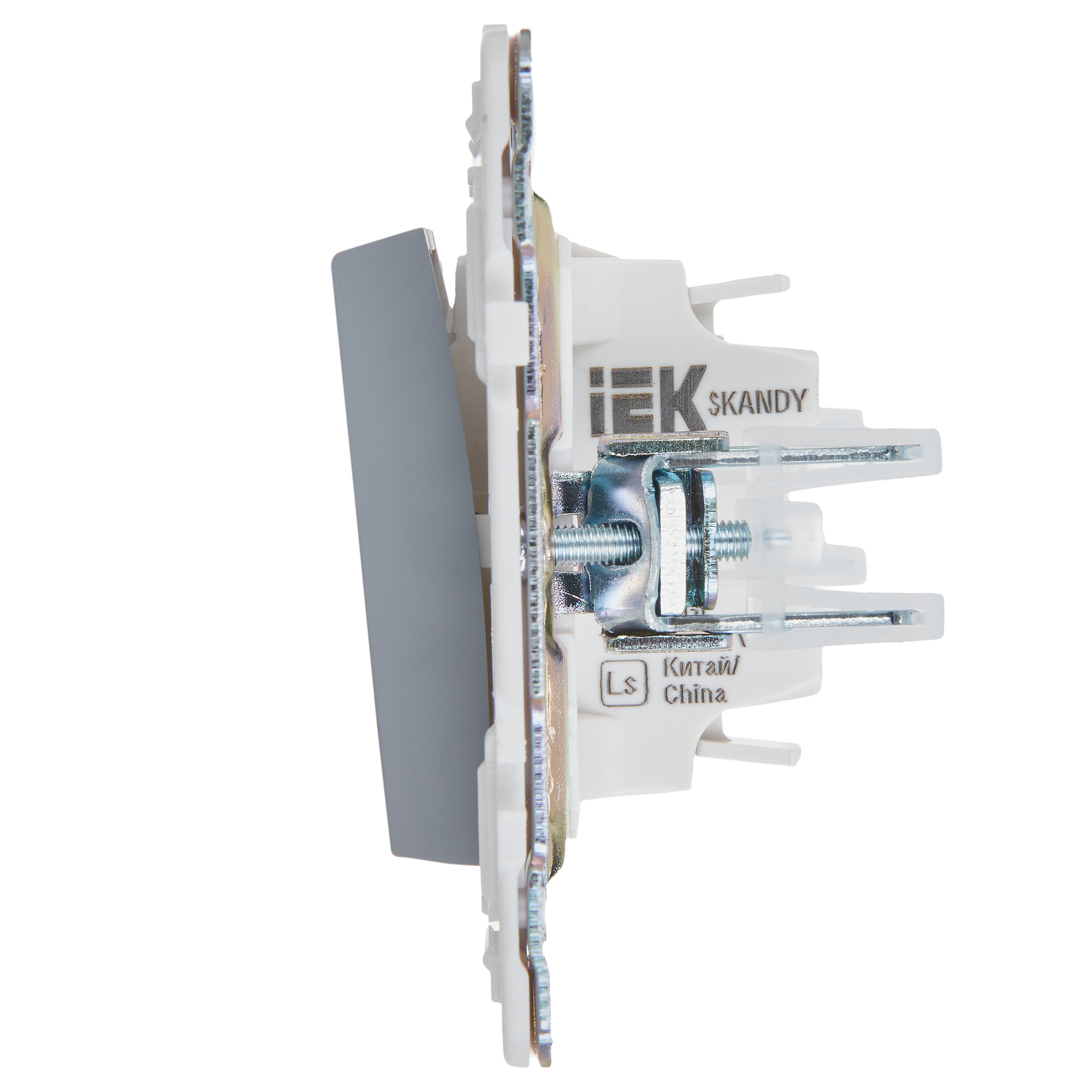 SKANDY Выключатель 1-клавишный кнопочный 10А SK-V14Gr серый IEK