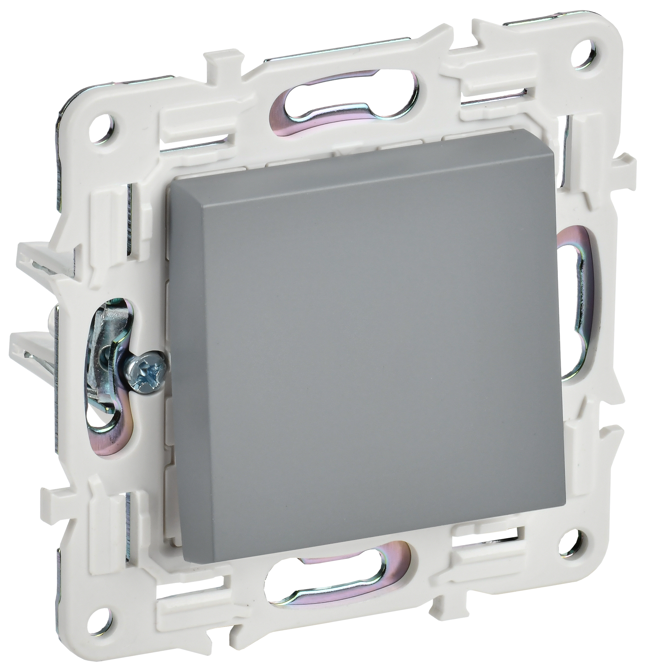 SKANDY Выключатель 1-клавишный кнопочный 10А SK-V14Gr серый IEK