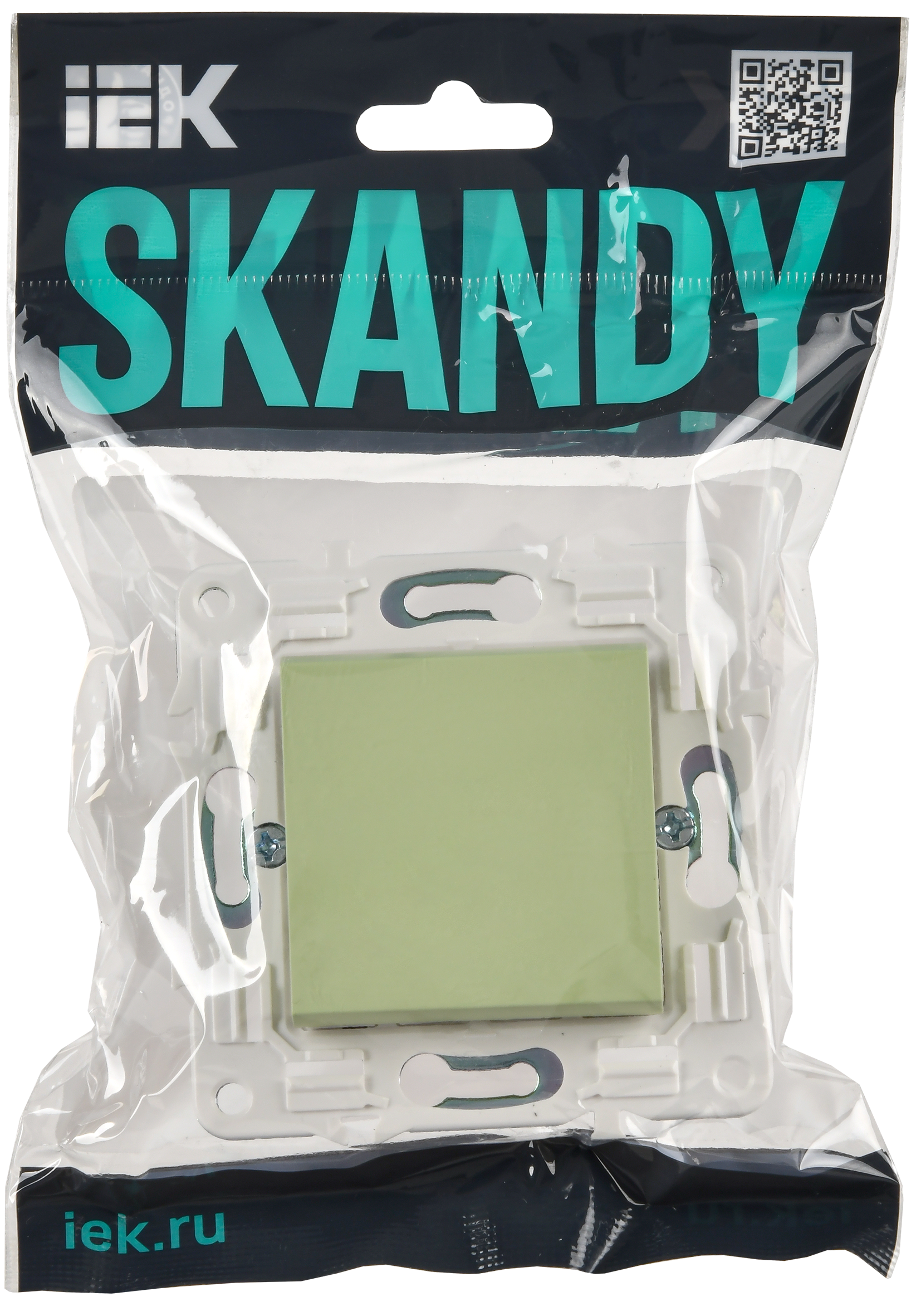 SKANDY Выключатель 1-клавишный кнопочный 10А SK-V14G мятный IEK