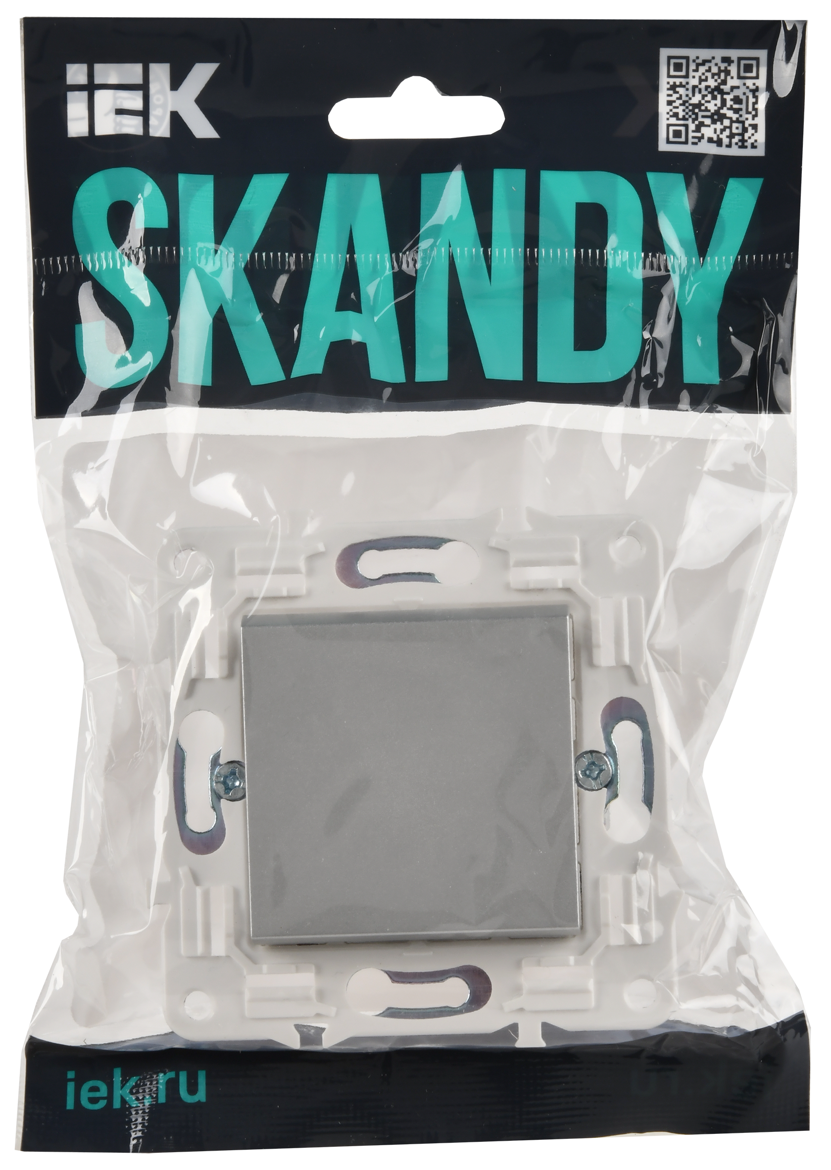 SKANDY Выключатель 1-клавишный кнопочный 10А SK-V14S серебряный IEK