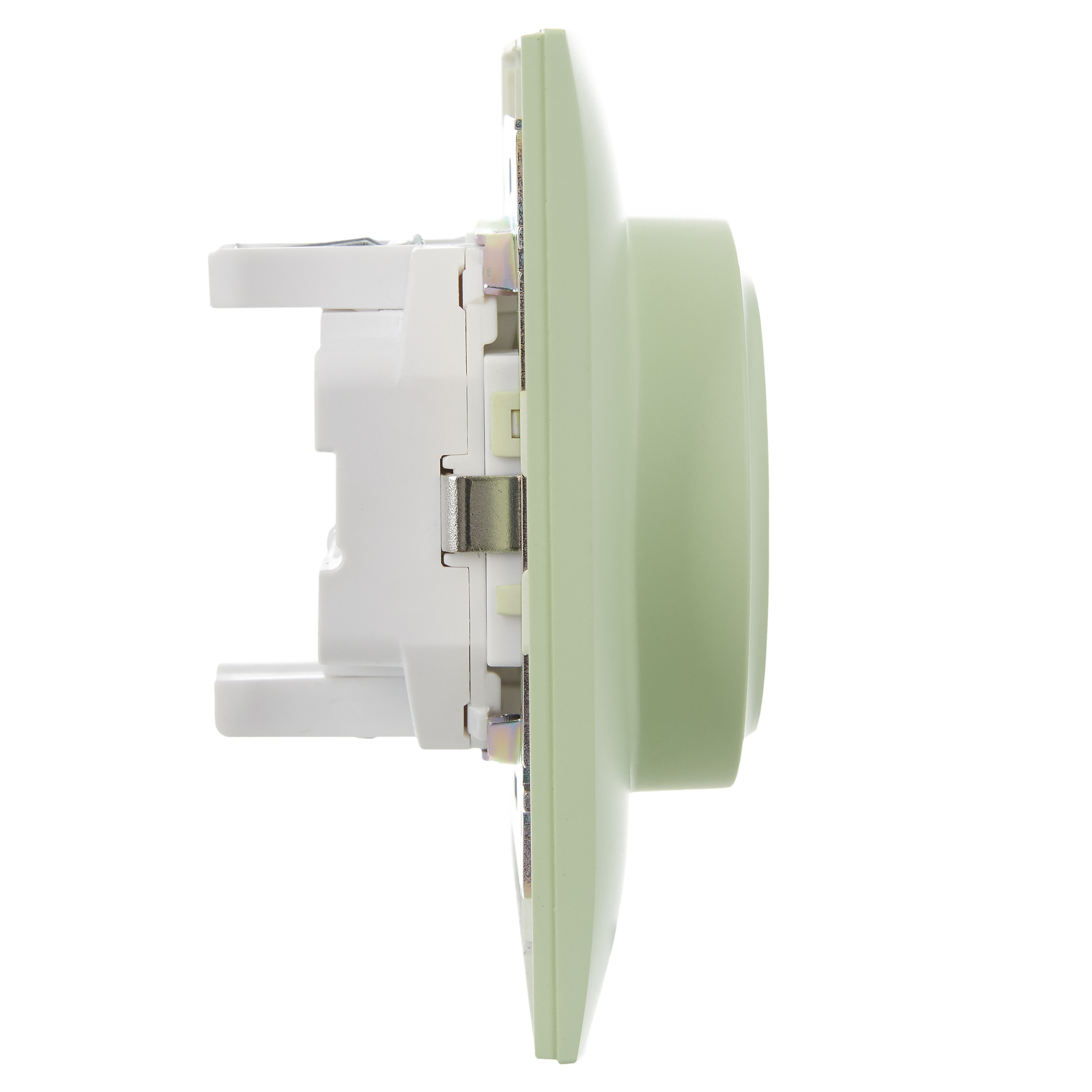 SKANDY Розетка 2-местная с заземлением с защитными шторками 16А в сборе SK-R07G мятный IEK