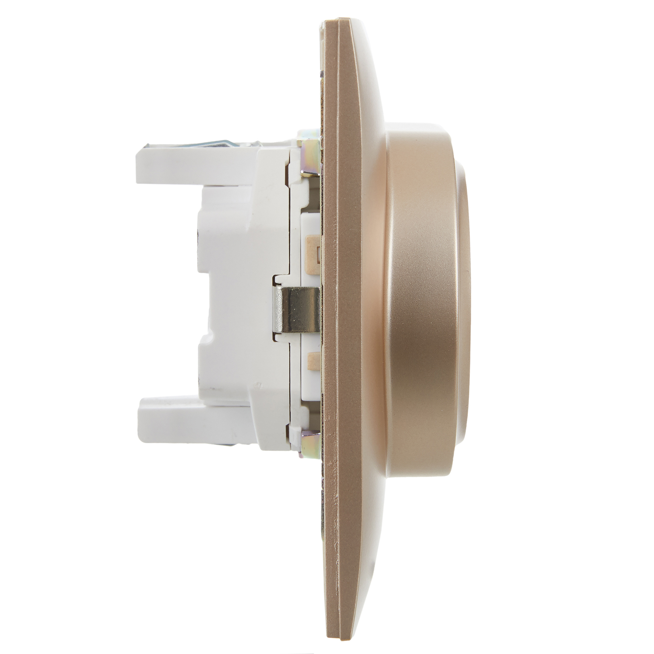 SKANDY Розетка 2-местная с заземлением с защитными шторками 16А в сборе SK-R07Sa песочный IEK