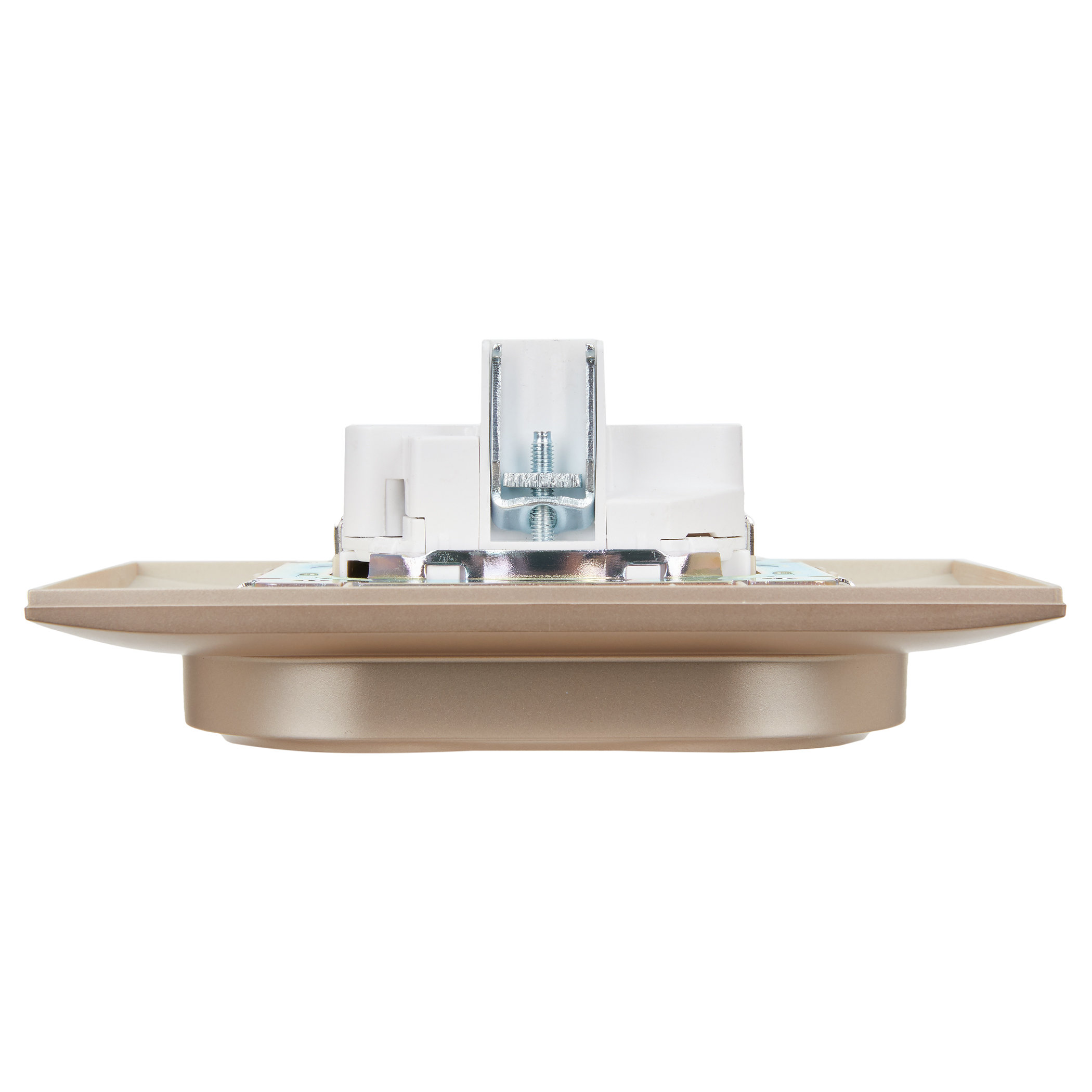 SKANDY Розетка 2-местная с заземлением с защитными шторками 16А в сборе SK-R07Sa песочный IEK