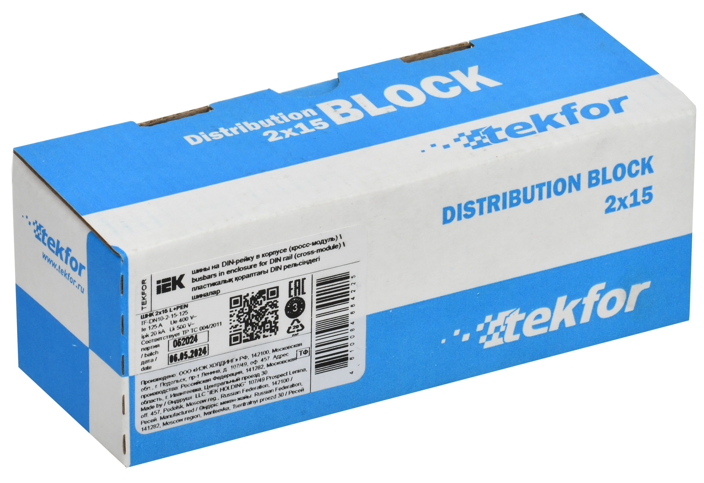 TEKFOR Шины на DIN-рейку (кросс-модуль) ШНК 2х15 L+PEN IEK