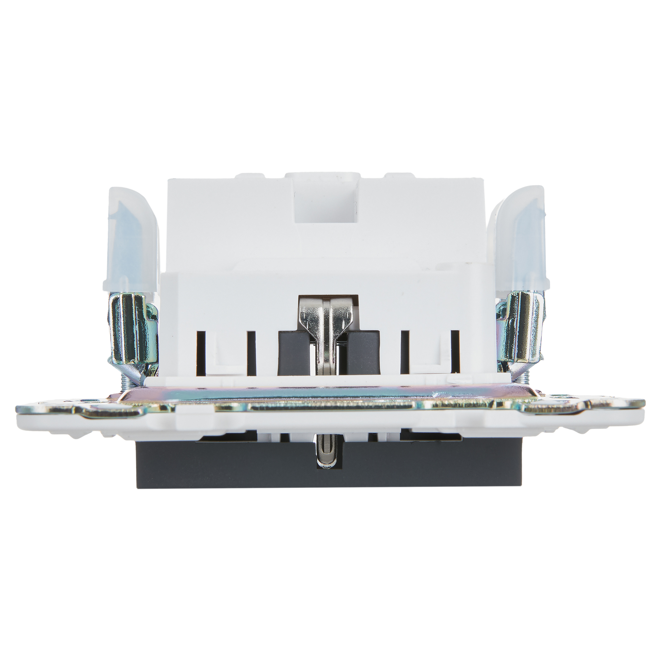 SKANDY Розетка с заземлением с защитными шторками 16А безвинтовое крепление SK-R06G графит IEK