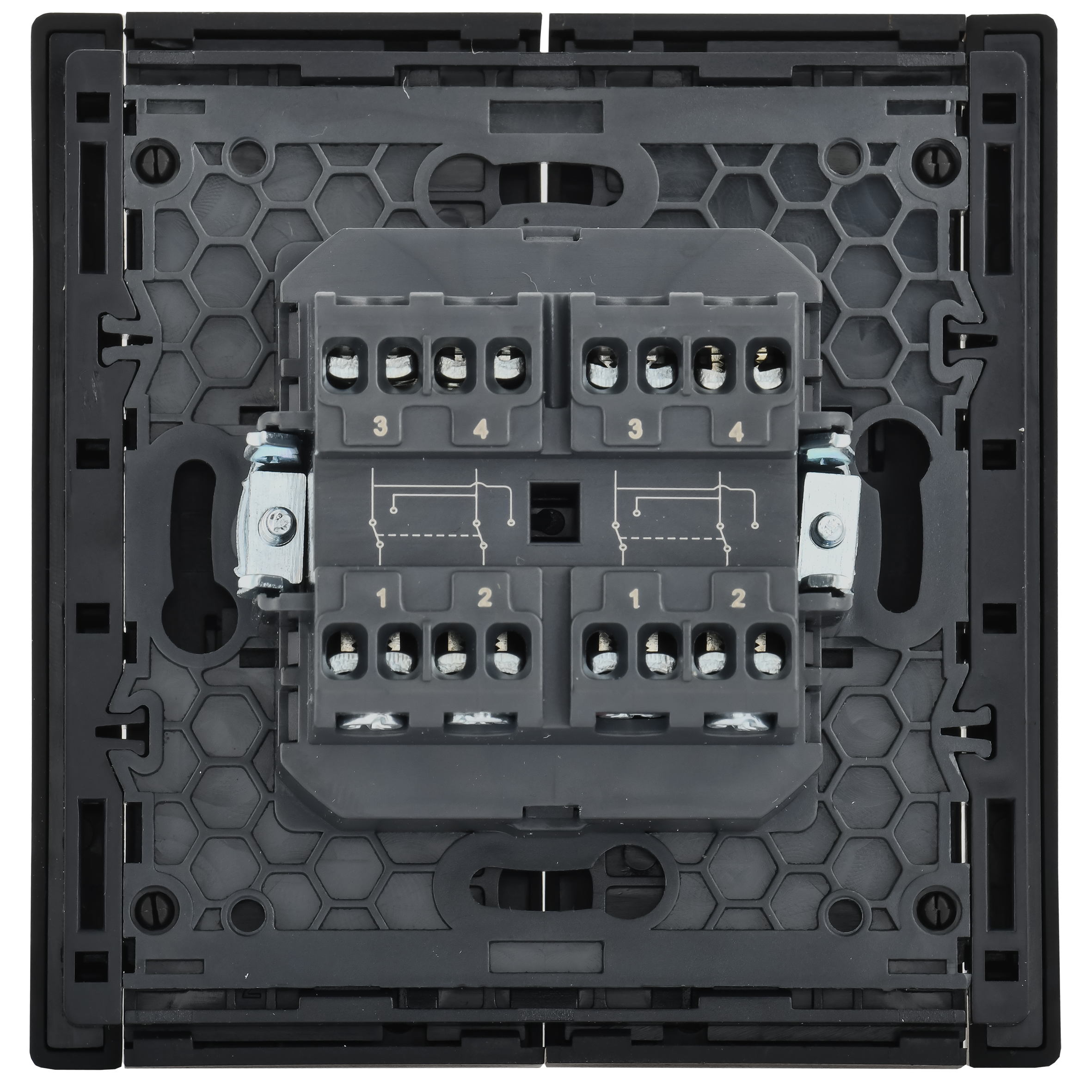 FORTE&PIANO Выключатель 2-клавишный перекрестный 10А FP109 черный IEK