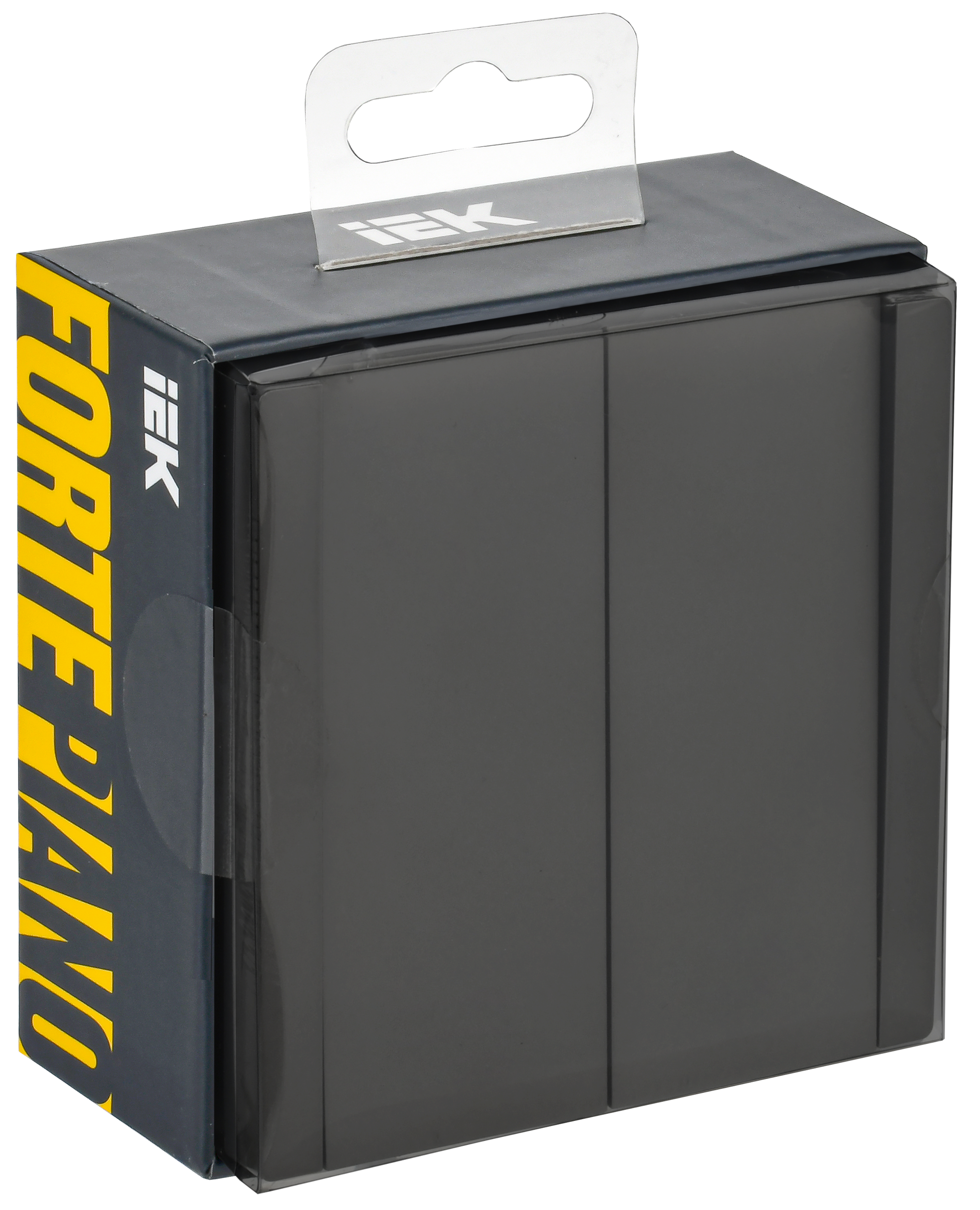 FORTE&PIANO Выключатель 2-клавишный перекрестный 10А FP109 черный IEK