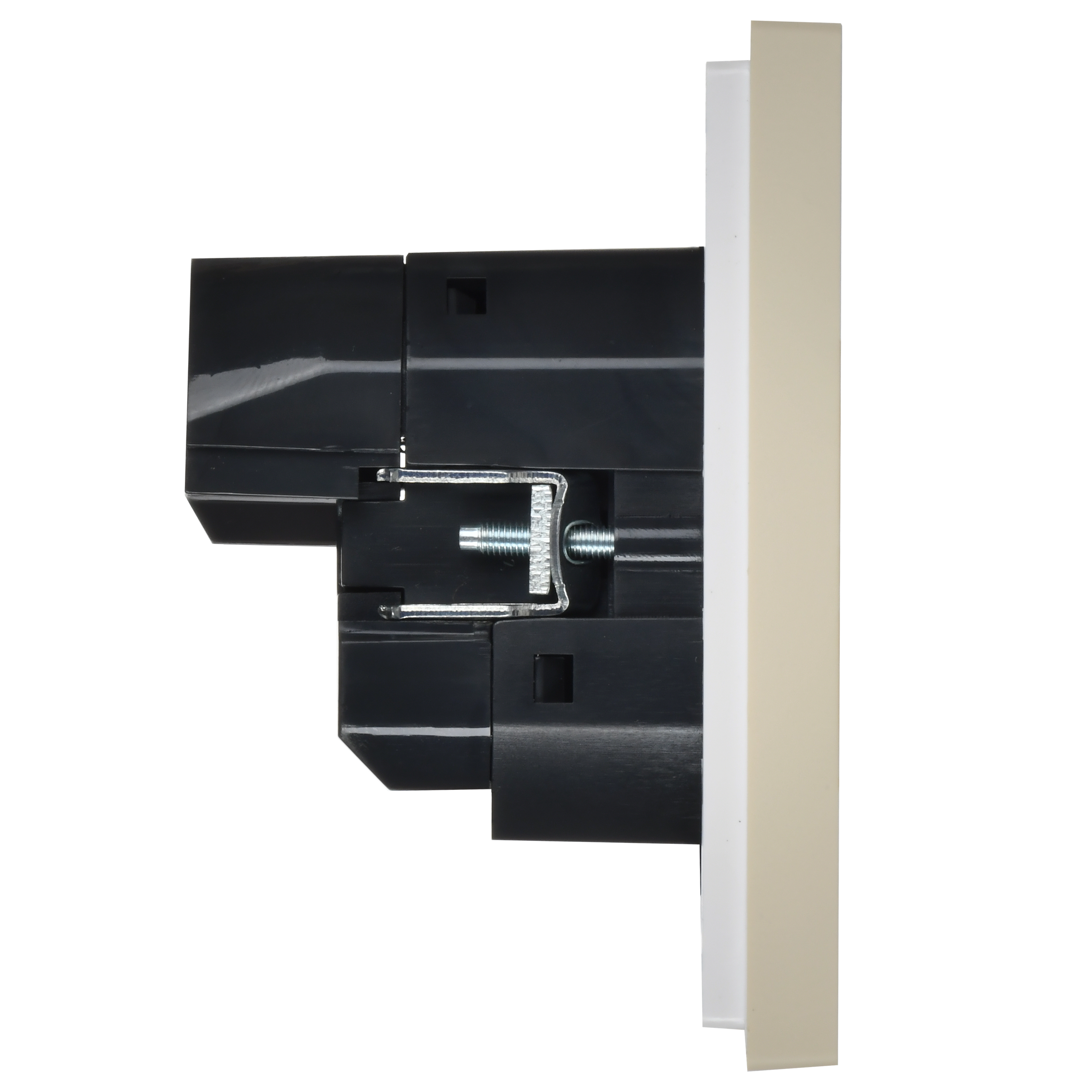 FORTE&PIANO Розетка 1-местная с заземлением с защитными шторками винтовое крепление 16А USB A+C 18Вт FP447 ваниль IEK