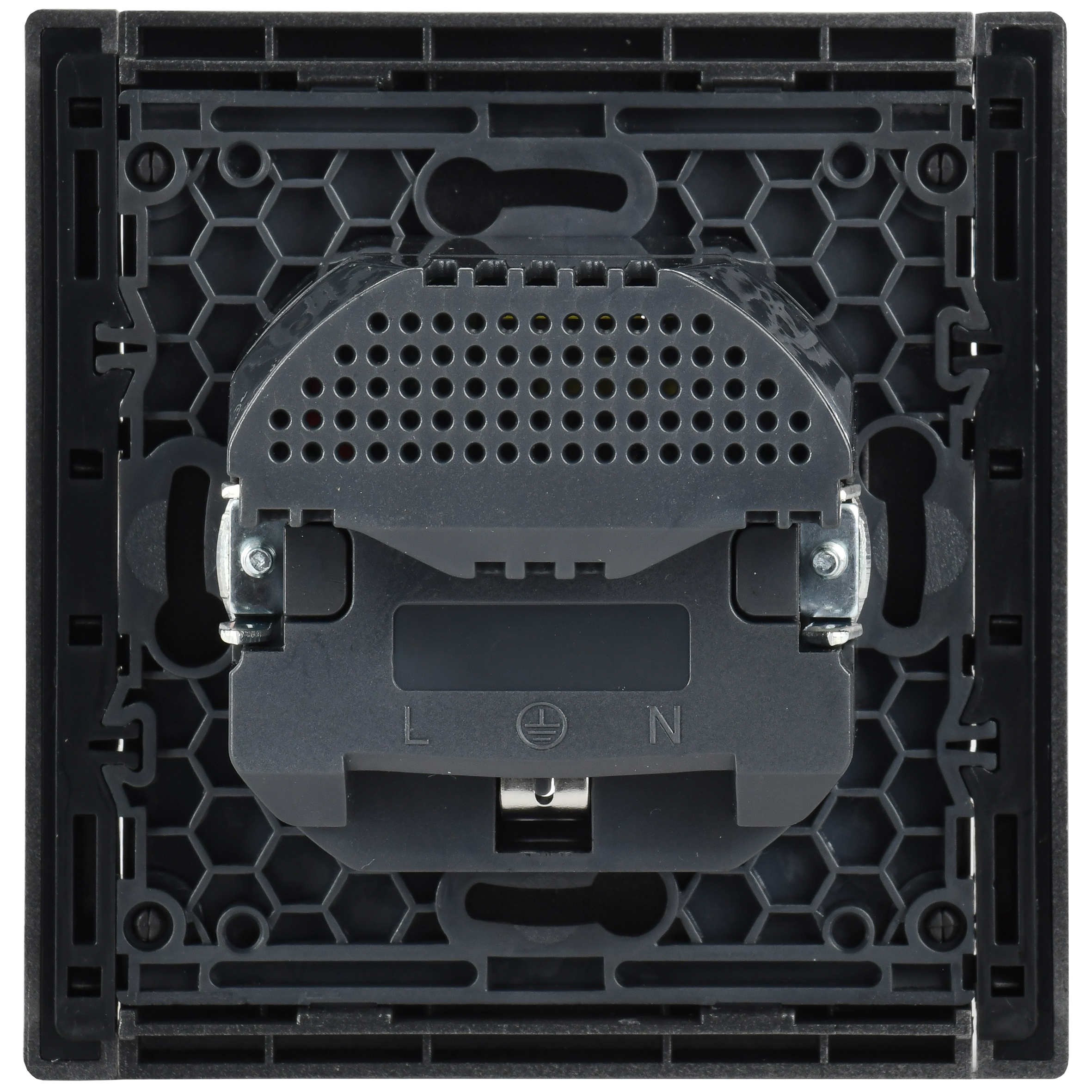 FORTE&PIANO Розетка 1-местная с заземлением с защитными шторками винтовое крепление 16А USB A+C 18Вт FP547 сталь IEK