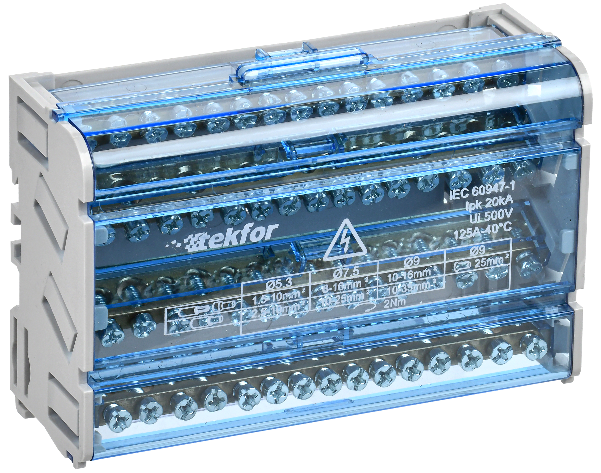 TEKFOR Шины на DIN-рейку (кросс-модуль) ШНК 4х15 3L+PEN IEK