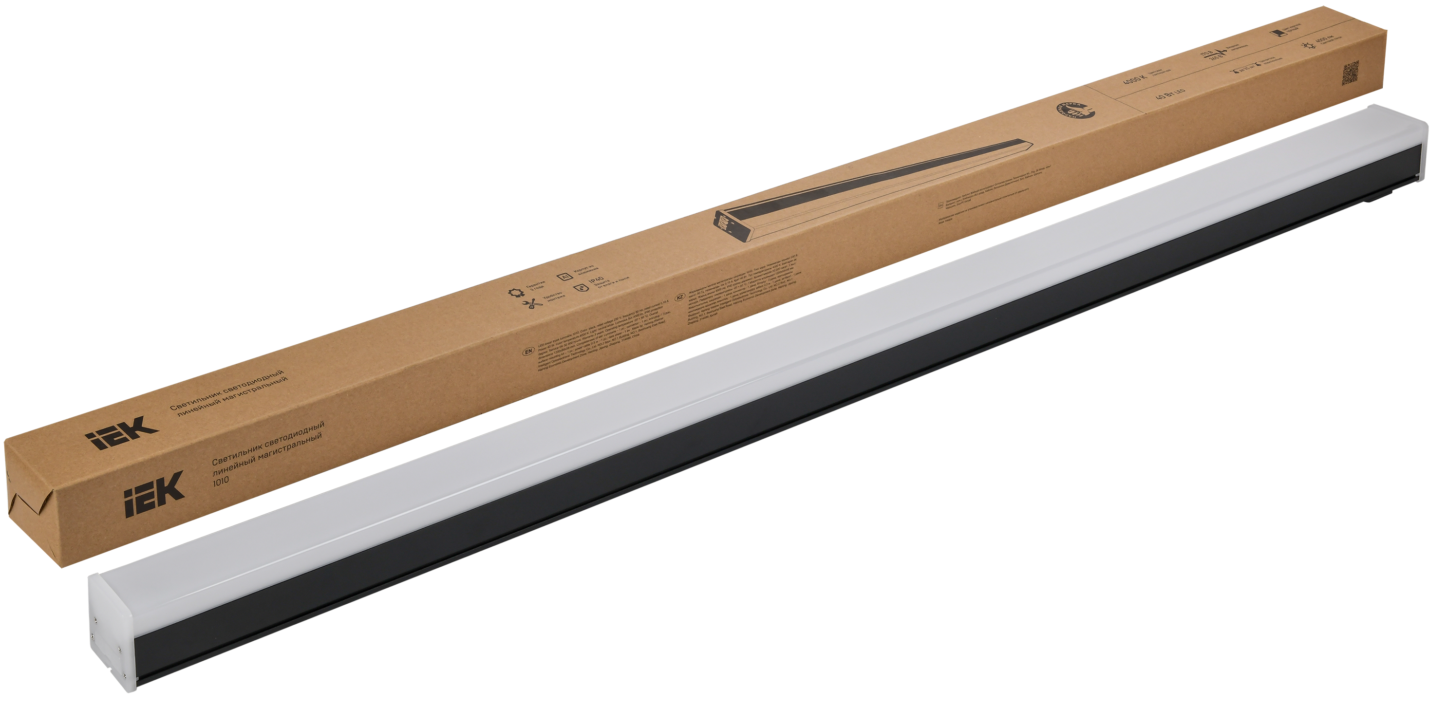 Светильник светодиодный линейный магистральный 1010 40Вт 4000К 1200х54х58мм черный IEK