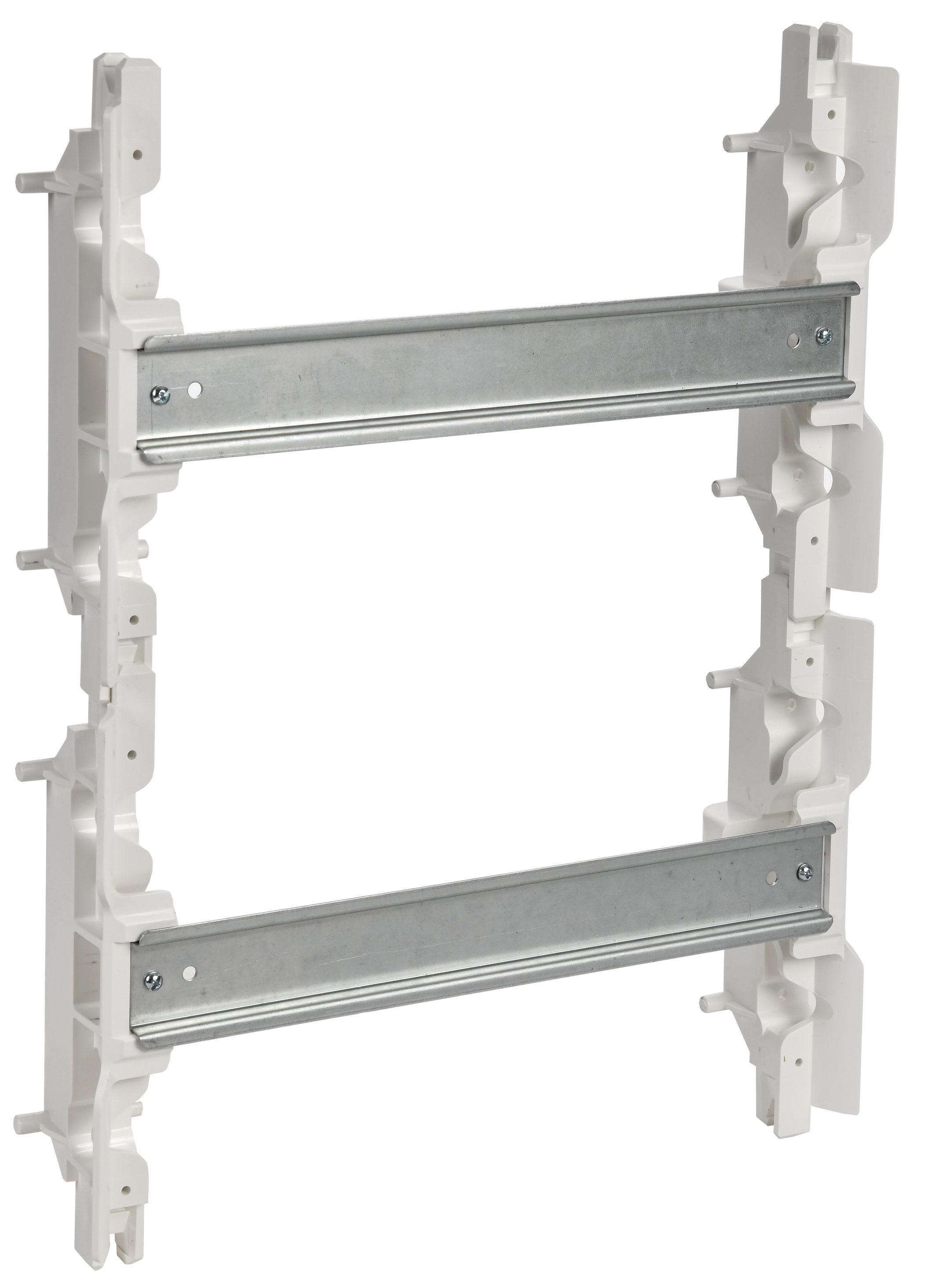 Держатели DIN-рейки соединяются в монтажную раму