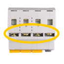 Возможность одновременного присоединения шиной FORK и гибким проводником для распределения питания ц