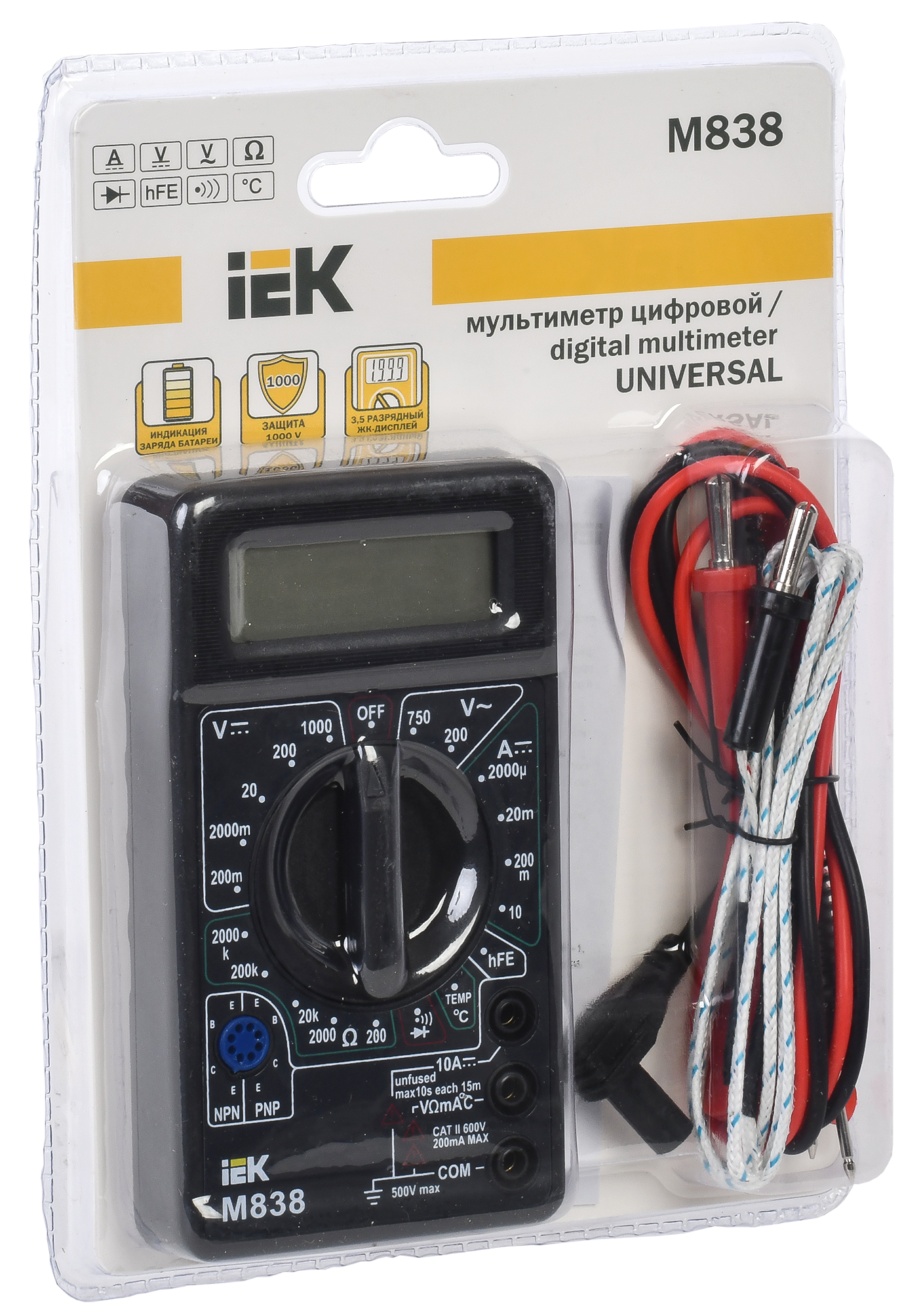 Мультиметр цифровой UNIVERSAL M838 IEK