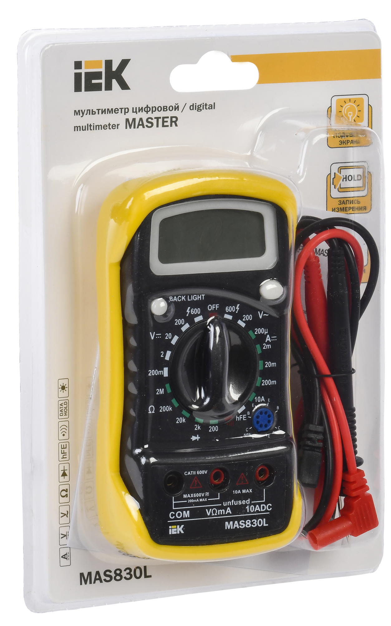 Мультиметр цифровой MASTER MAS830L IEK
