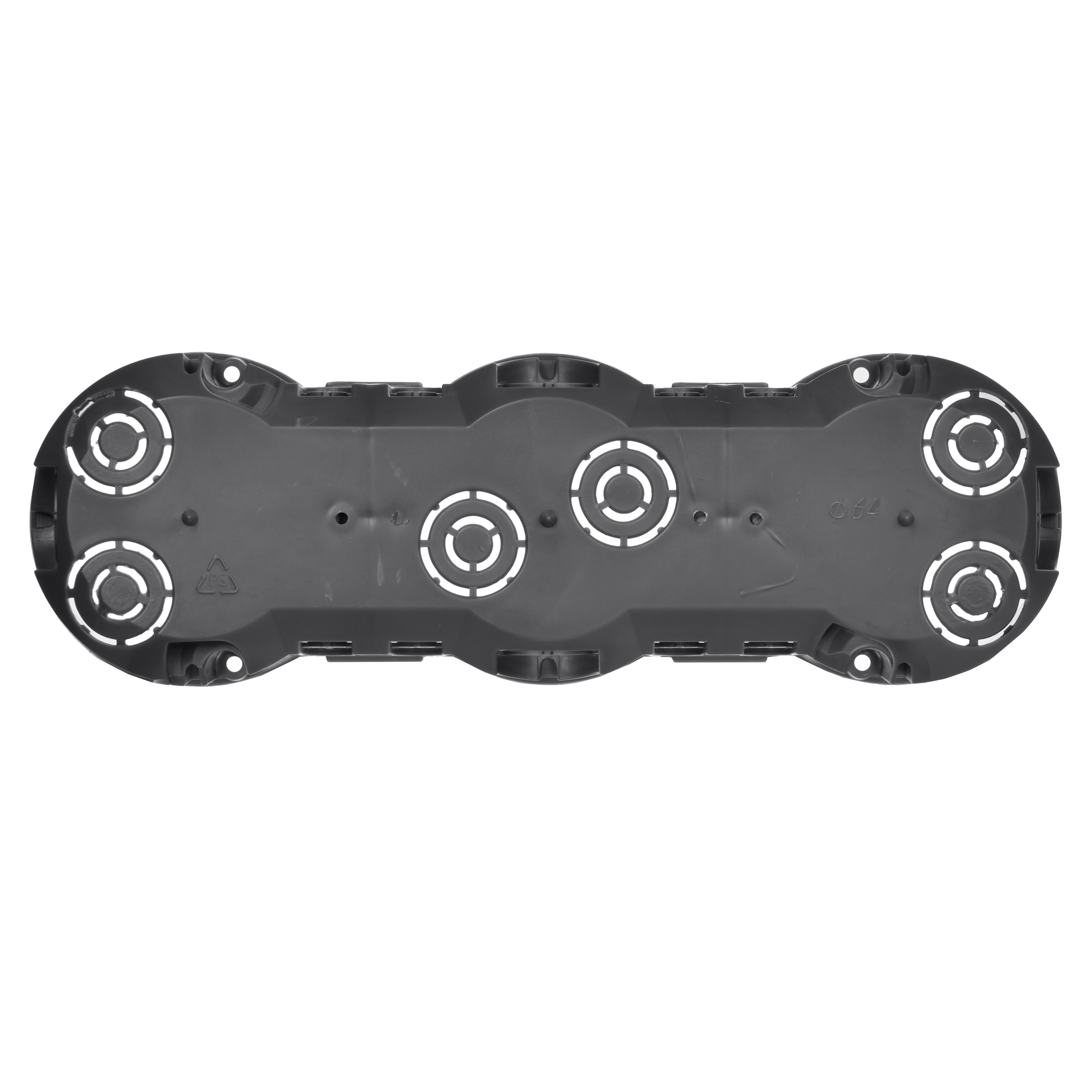 Коробка установочная КМ40009 трехместная для твердых стен безгалогенная (HF) 212х70х45мм с саморезами IEK