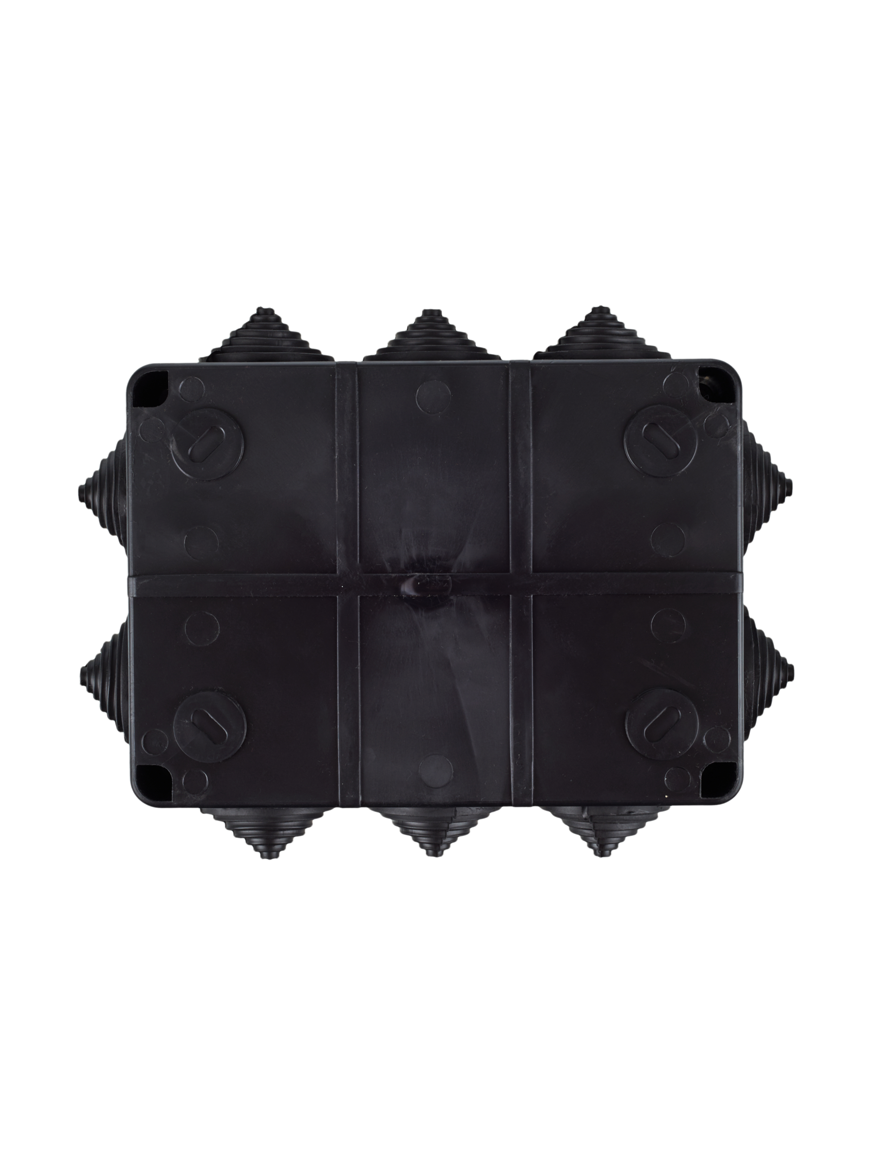 Коробка распаячная КМ41242 для открытой проводки безгалогенная (HF) 150х110х70мм IP55 10 гермовводов черная (RAL 9005) IEK