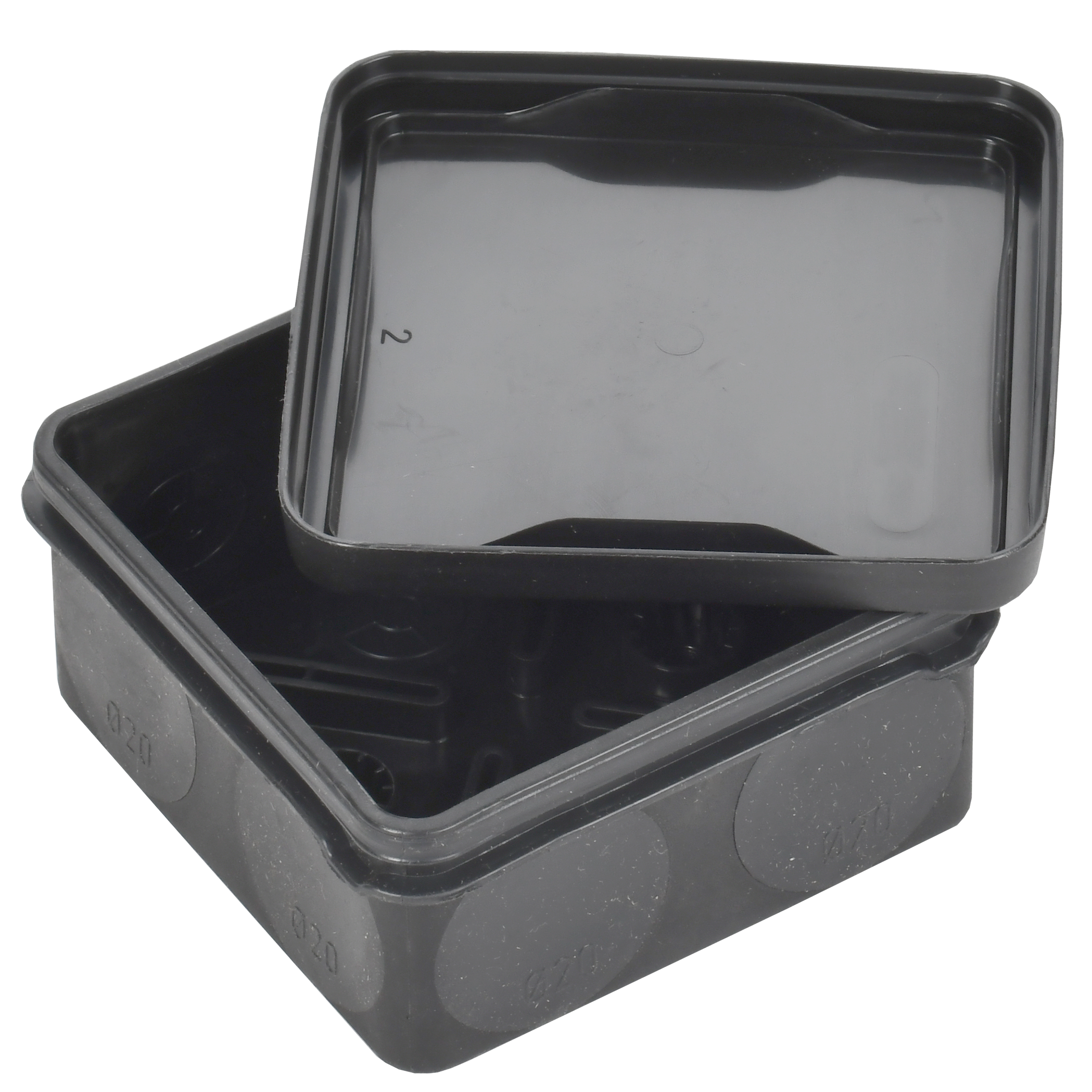 Коробка распаячная двухкомпонентная КМ42455 для открытой проводки безгалогенная (HF) 100х100х50мм IP67 8 вводов черная IEK