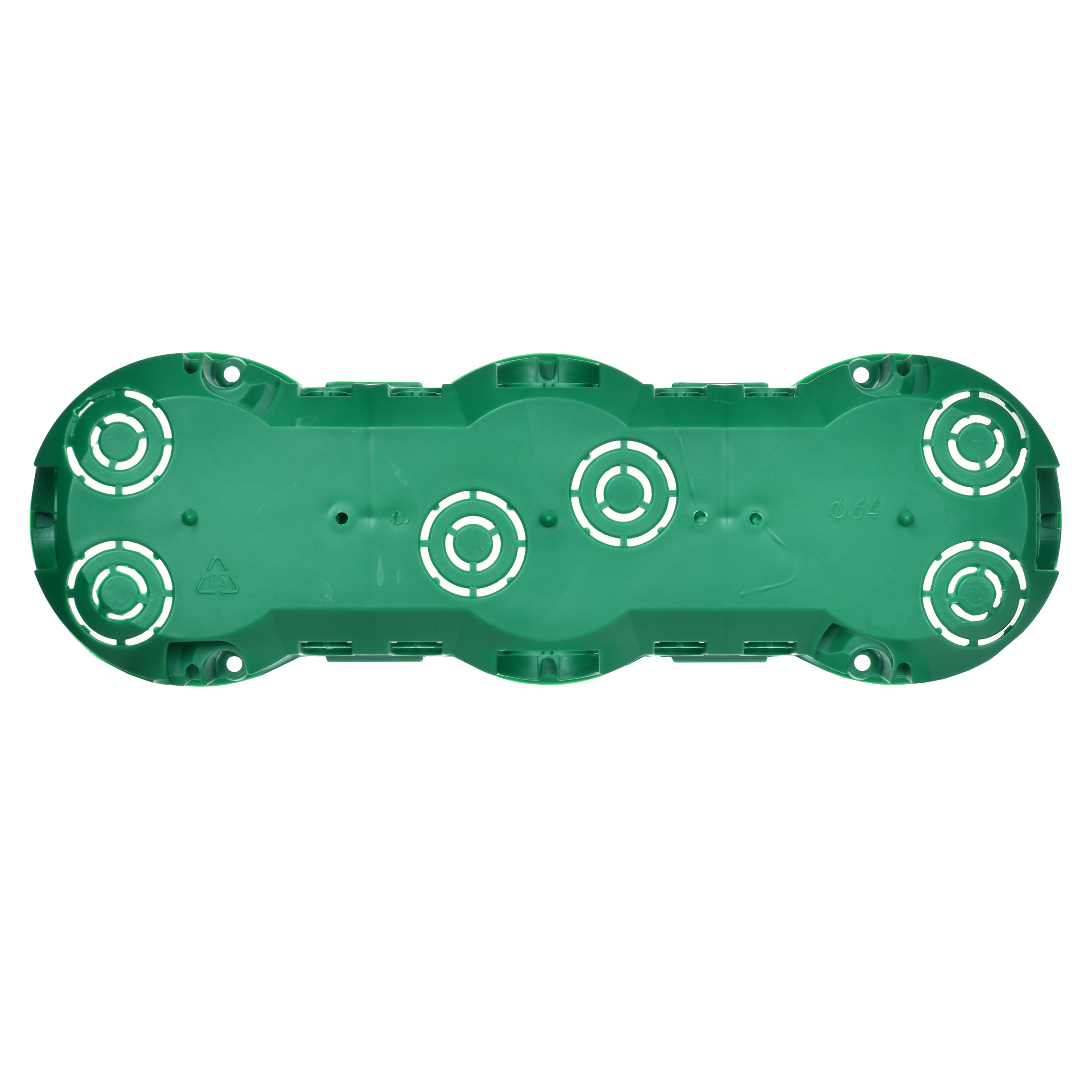 Коробка установочная КМ40024 трехместная для полых стен безгалогенная (HF) 212х70х45мм с саморезами и металлическими лапками IEK