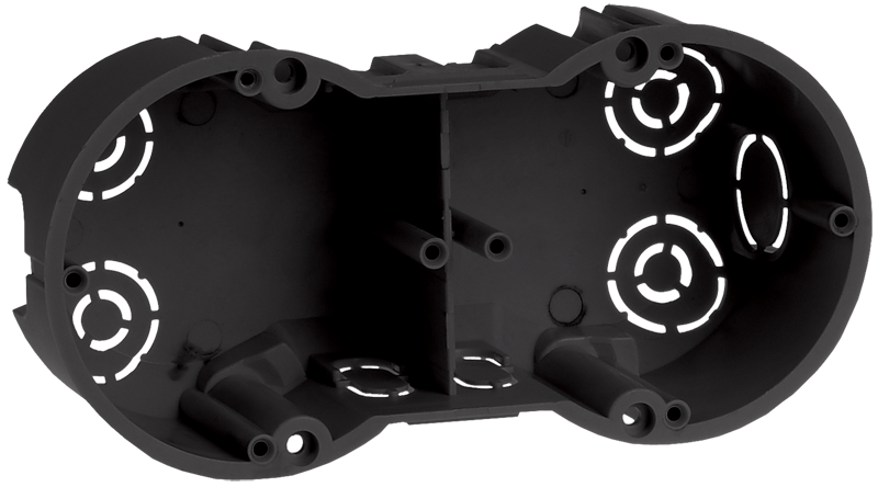 Коробка установочная КМ40007 двухместная для твердых стен безгалогенная (HF) 141х70х45мм с саморезами IEK