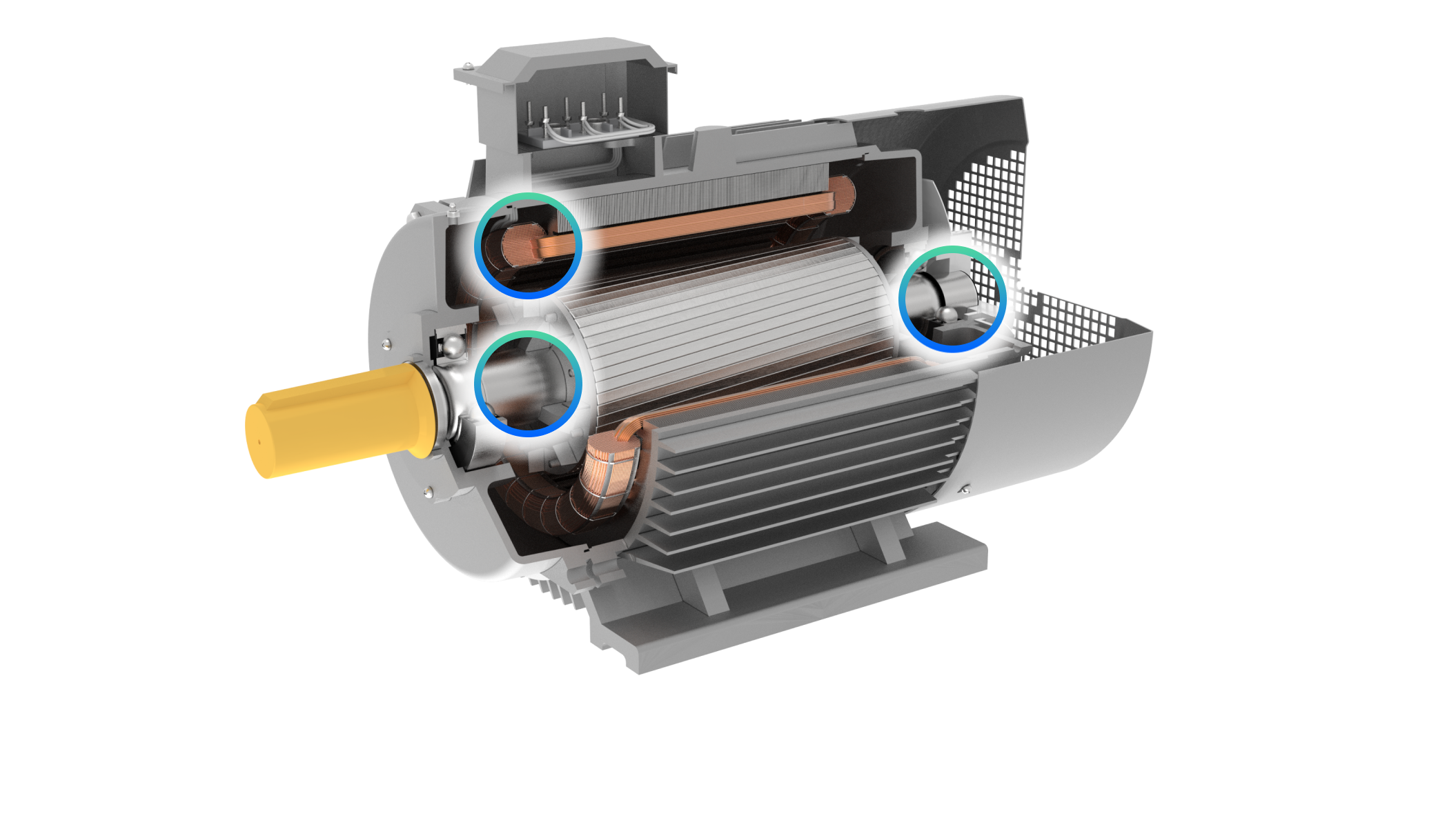 Датчик тепловой защиты Pt1000 в обмотках предустановлен на заводе-изготовителе с выводом сигнального