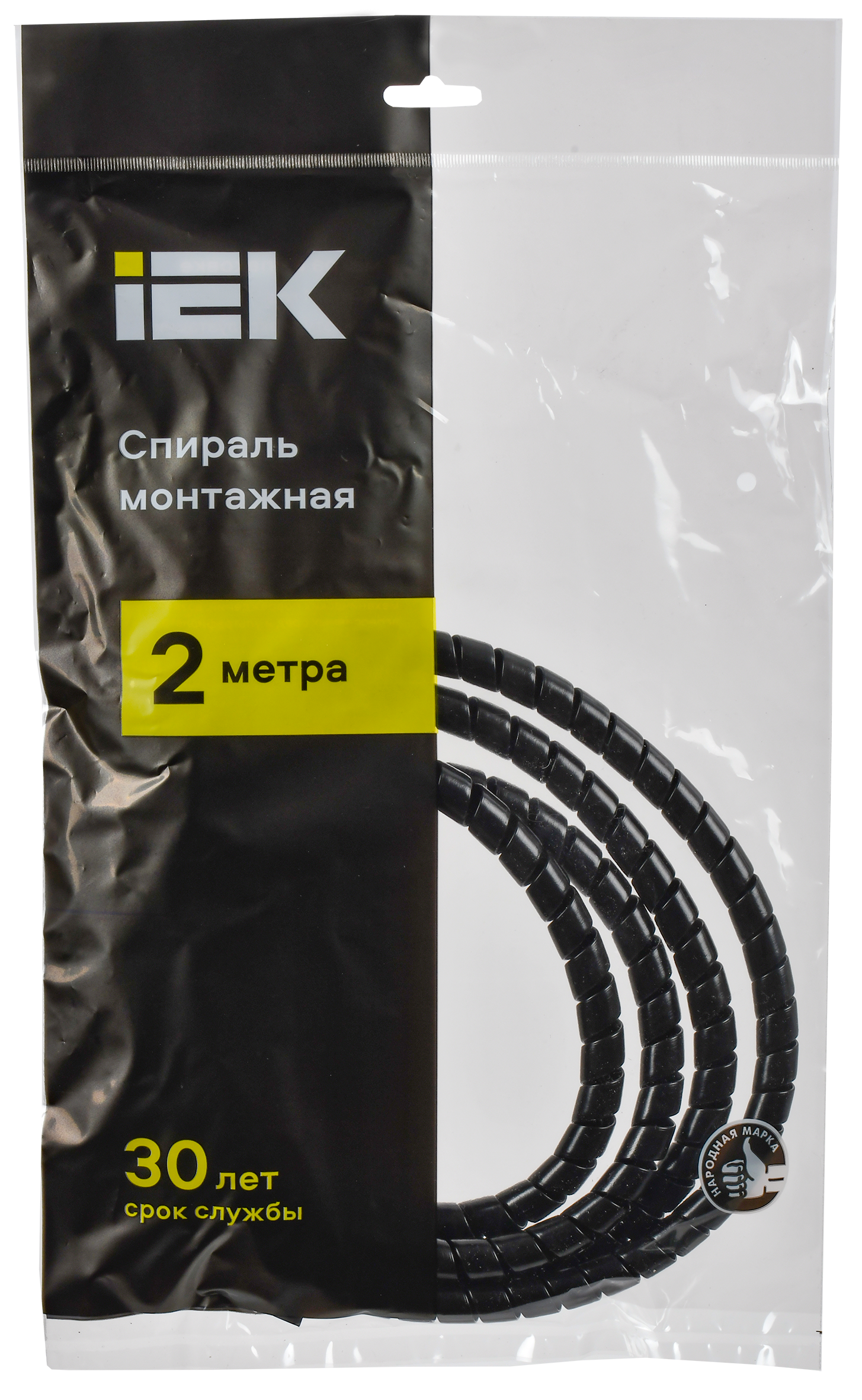 Спираль монтажная СП-12 черная (2м/упак) IEK