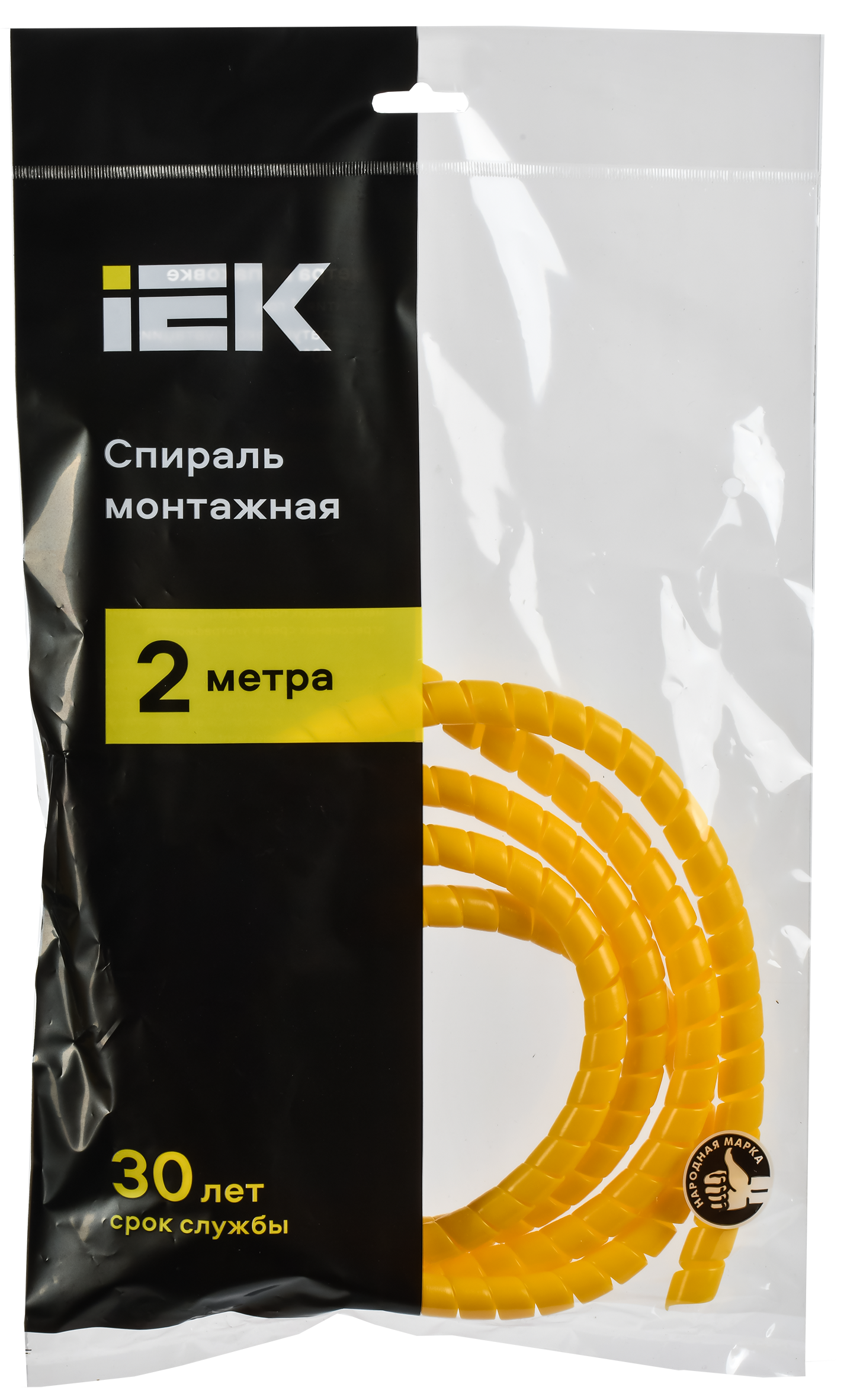 Спираль монтажная СП-12 желтая (2м/упак) IEK